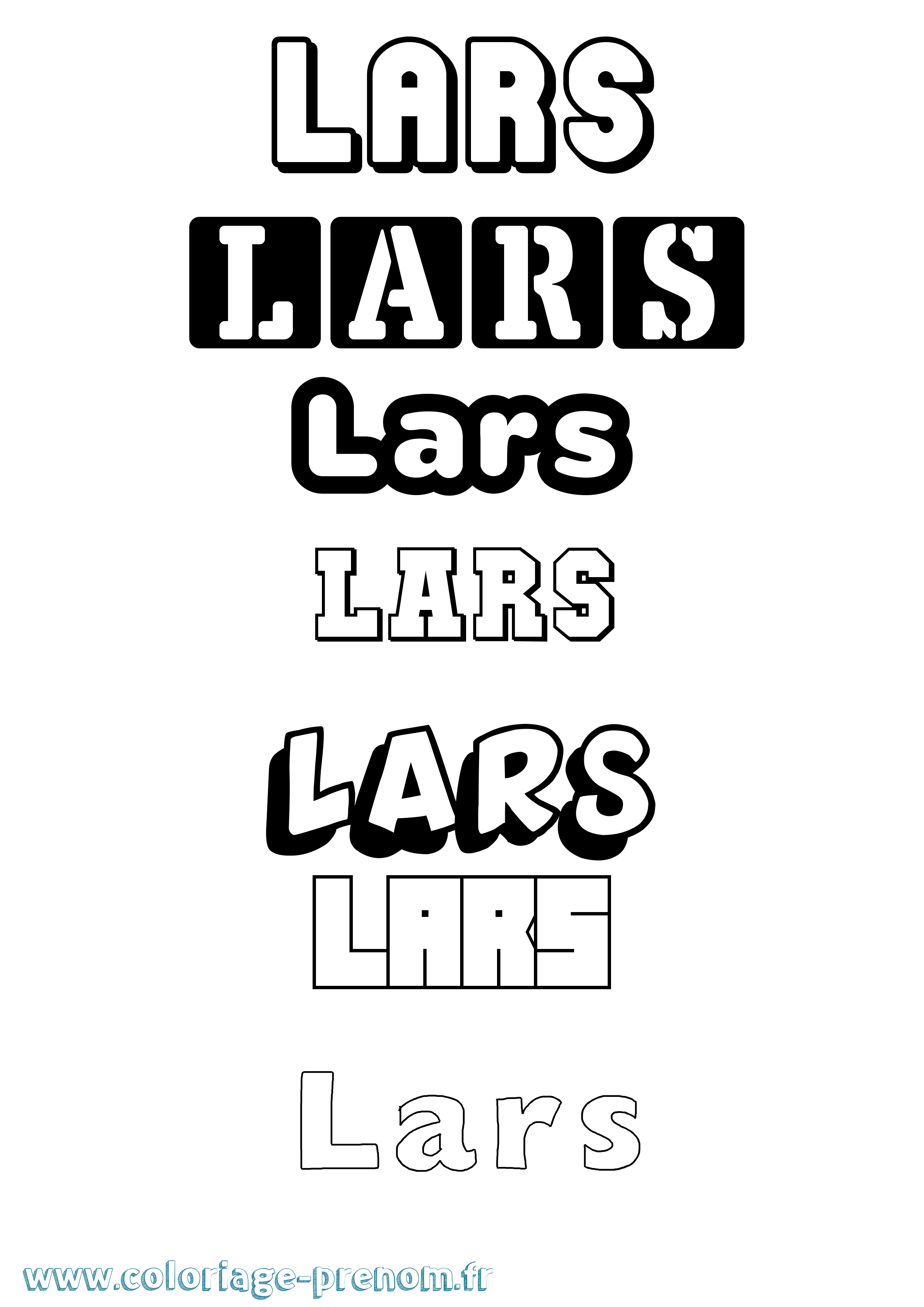 Coloriage prénom Lars Simple