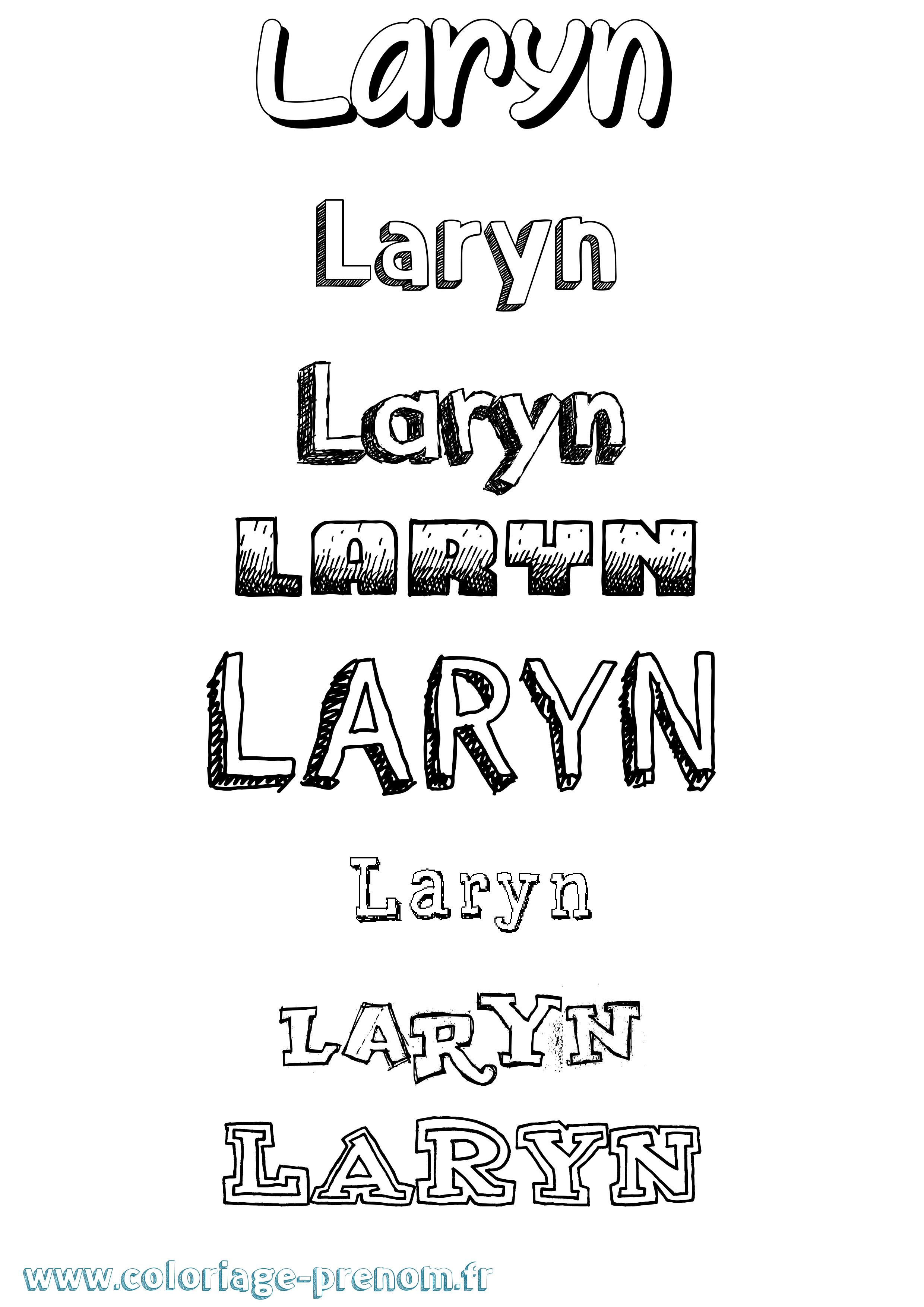 Coloriage prénom Laryn Dessiné