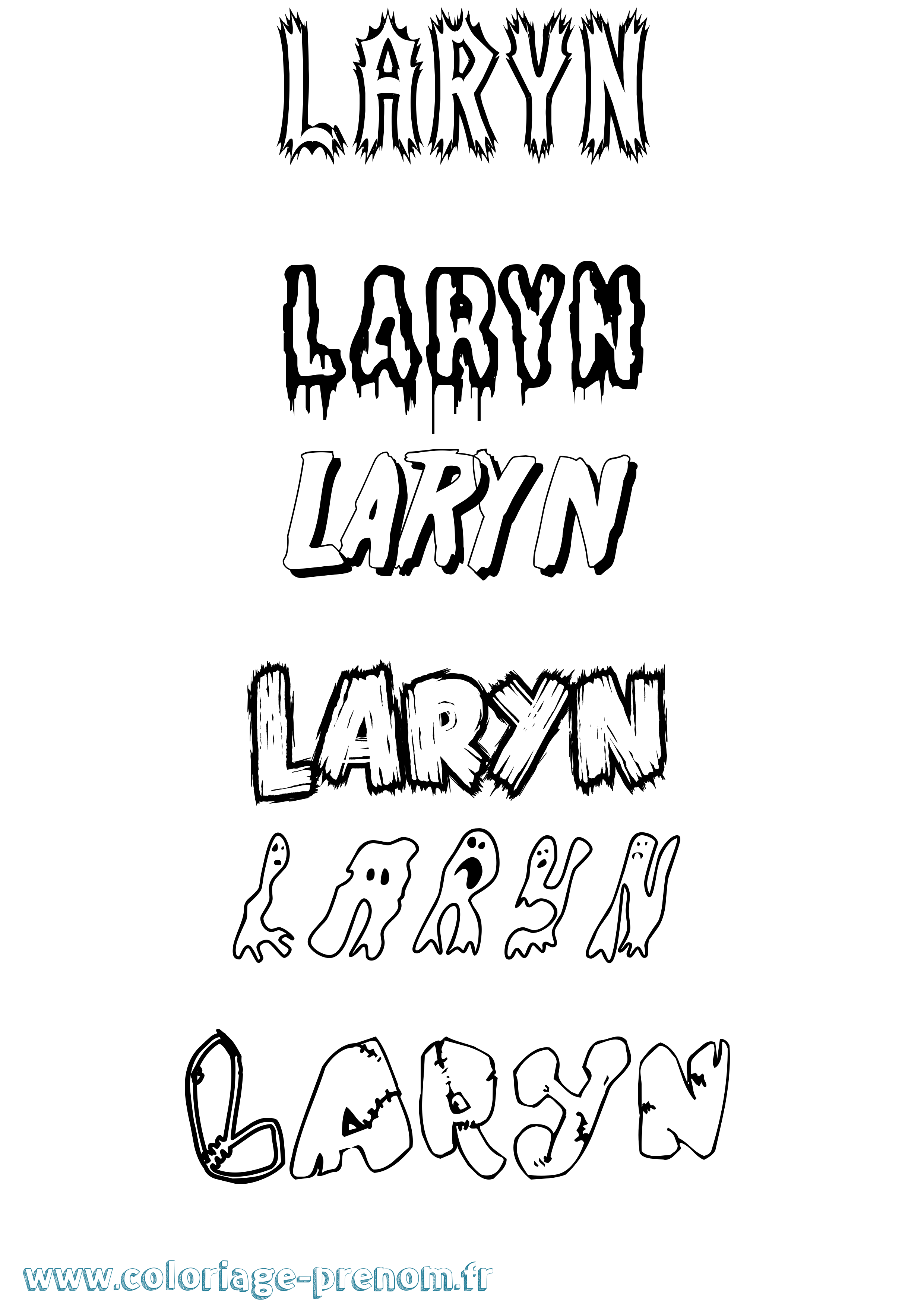 Coloriage prénom Laryn Frisson