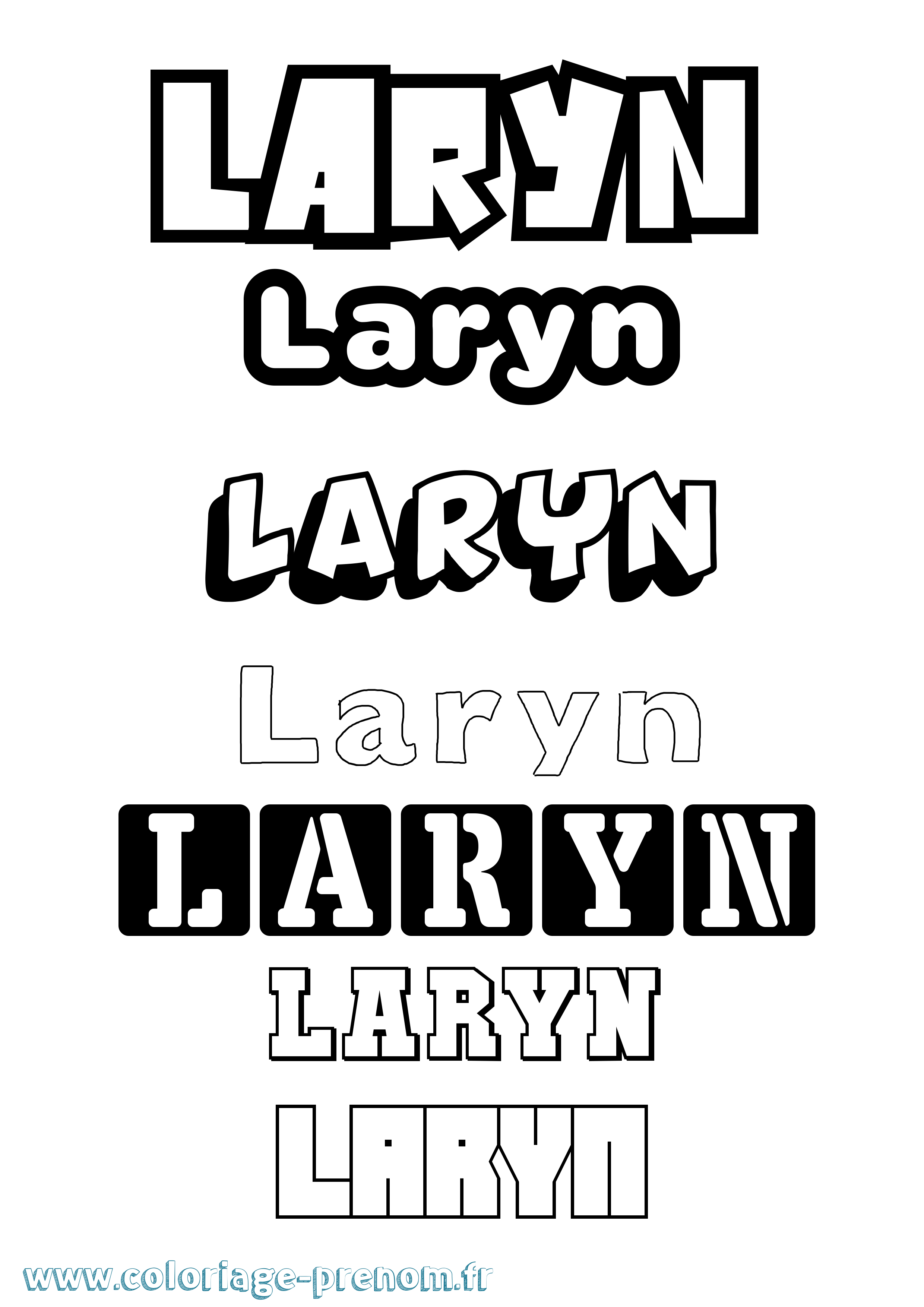 Coloriage prénom Laryn Simple