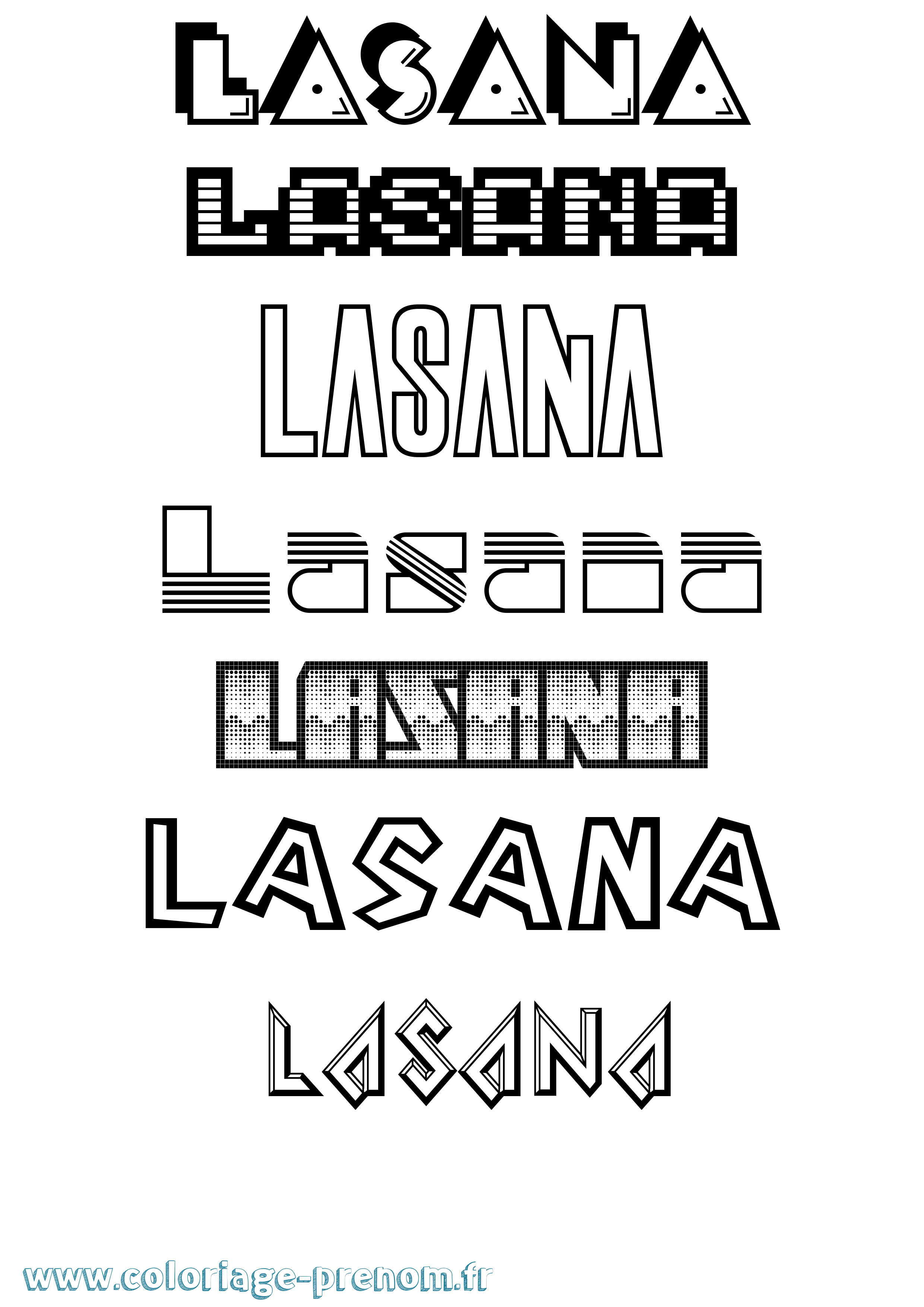 Coloriage prénom Lasana Jeux Vidéos