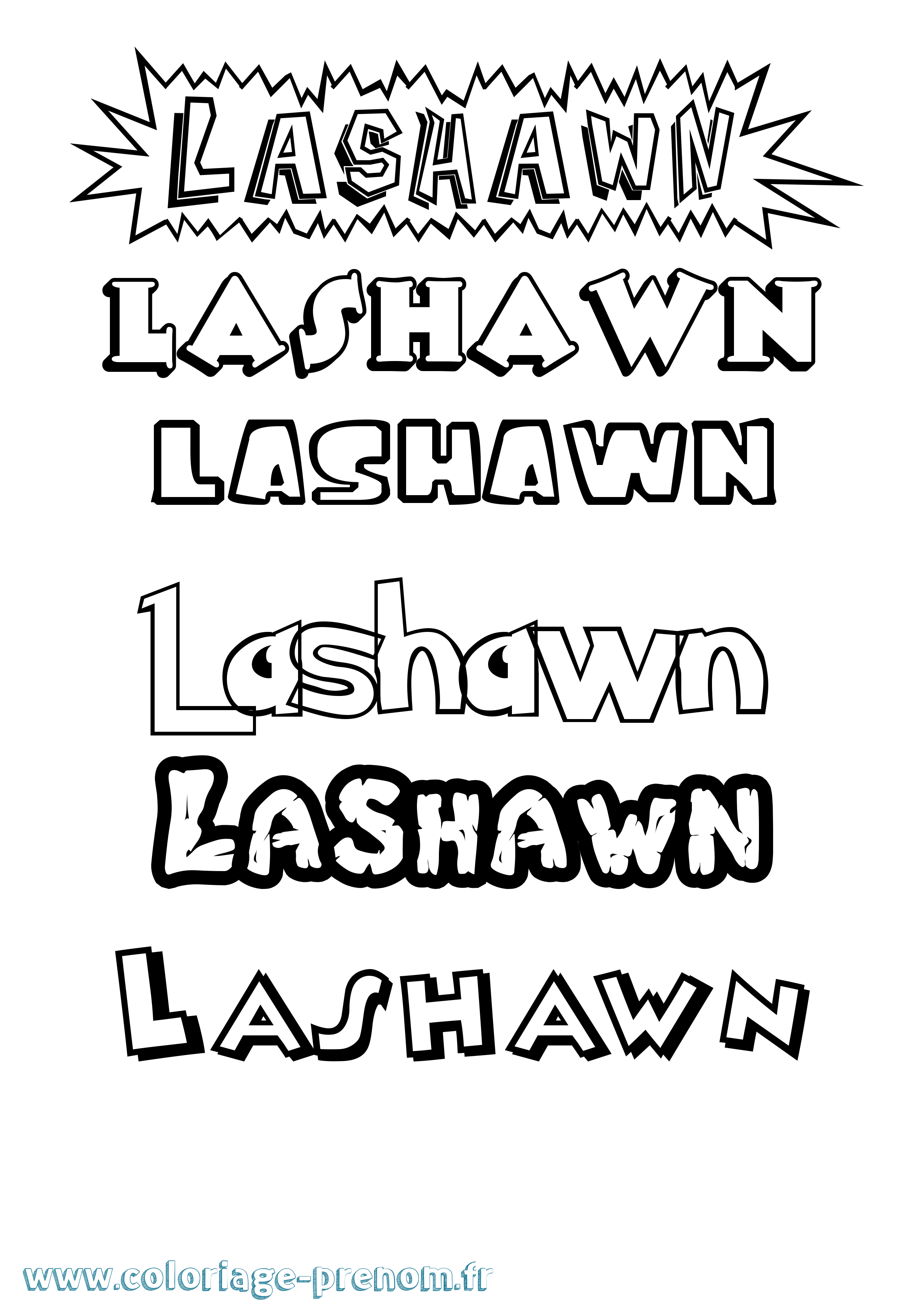 Coloriage prénom Lashawn Dessin Animé