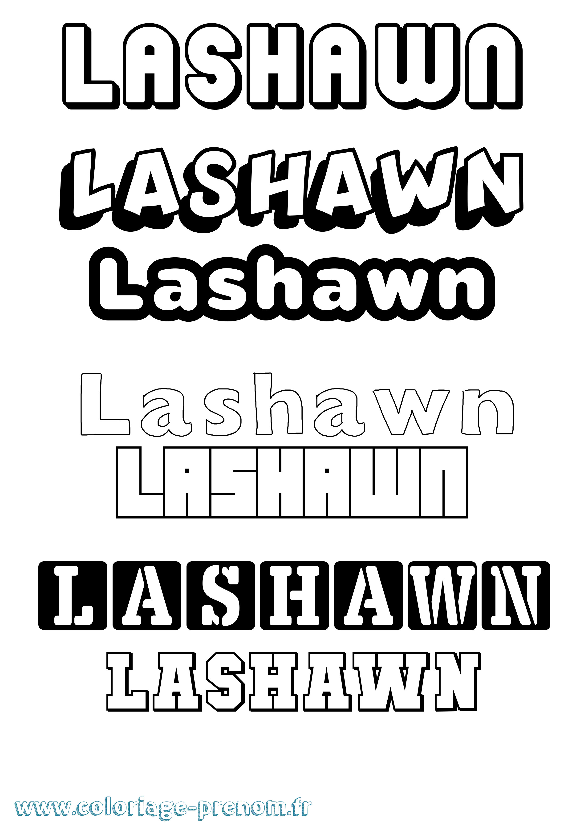 Coloriage prénom Lashawn Simple