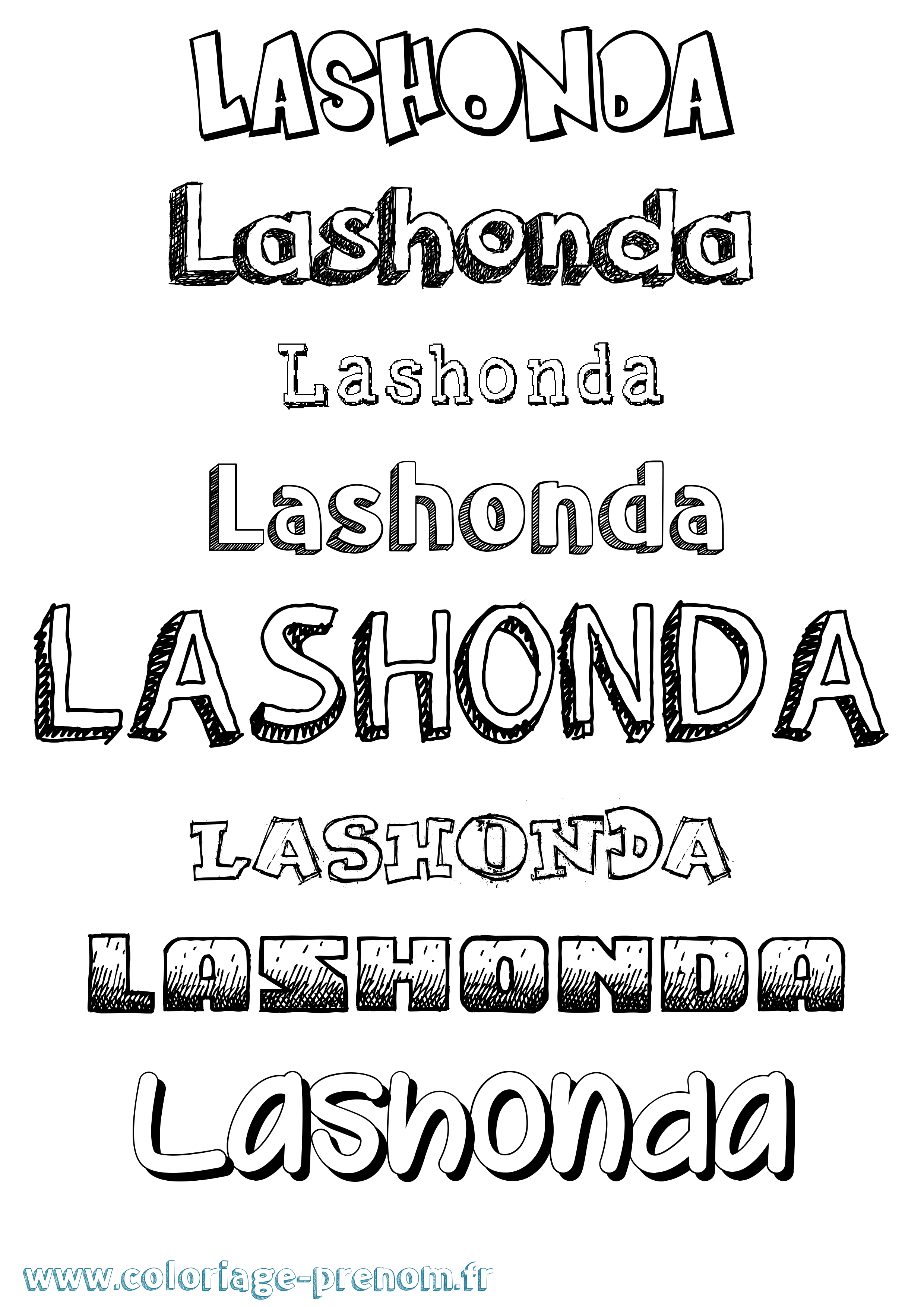 Coloriage Lashonda Dessiné Coloriage prénom Lashonda Dessiné