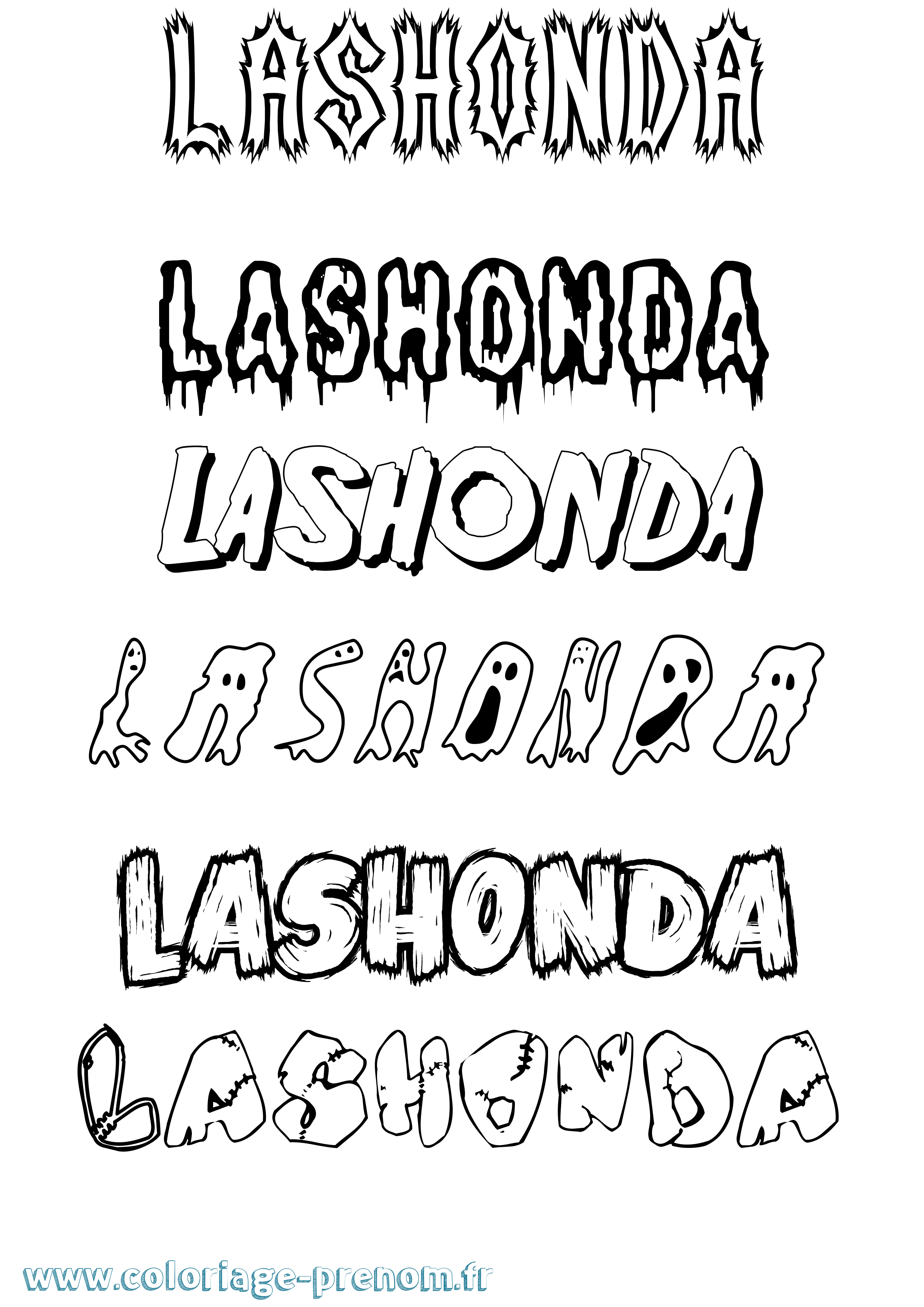 Coloriage prénom Lashonda Frisson