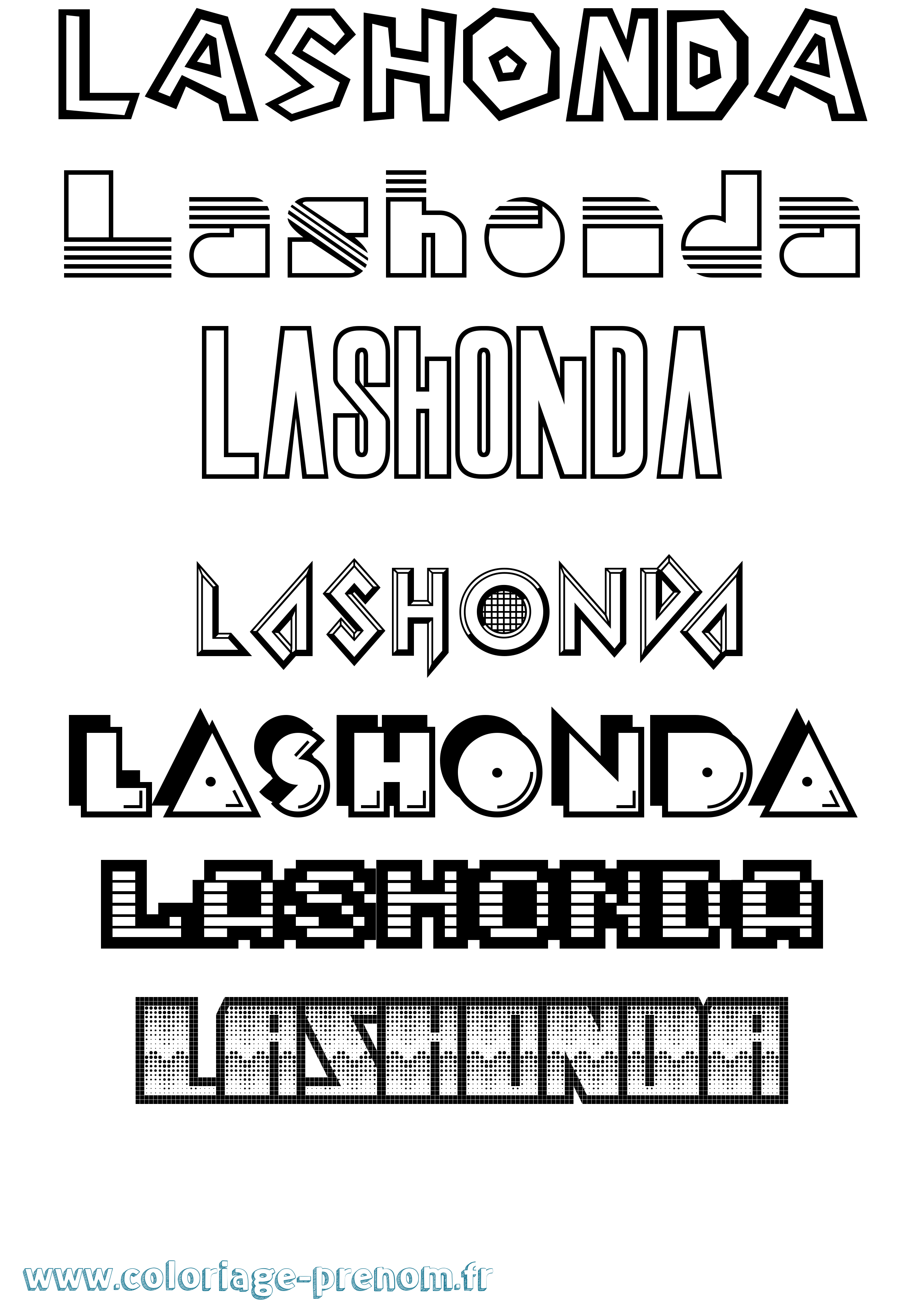 Coloriage prénom Lashonda Jeux Vidéos