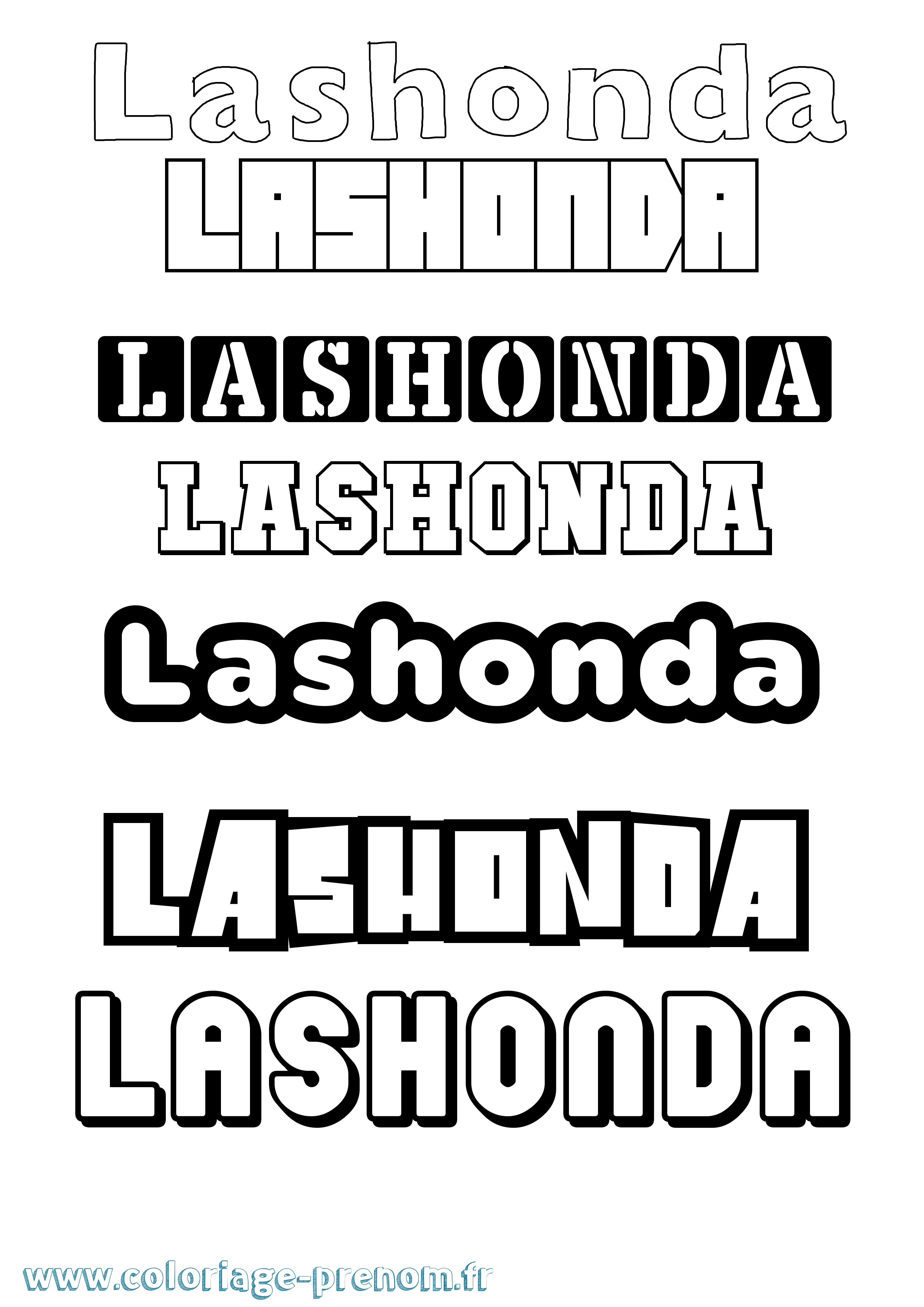 Coloriage prénom Lashonda Simple