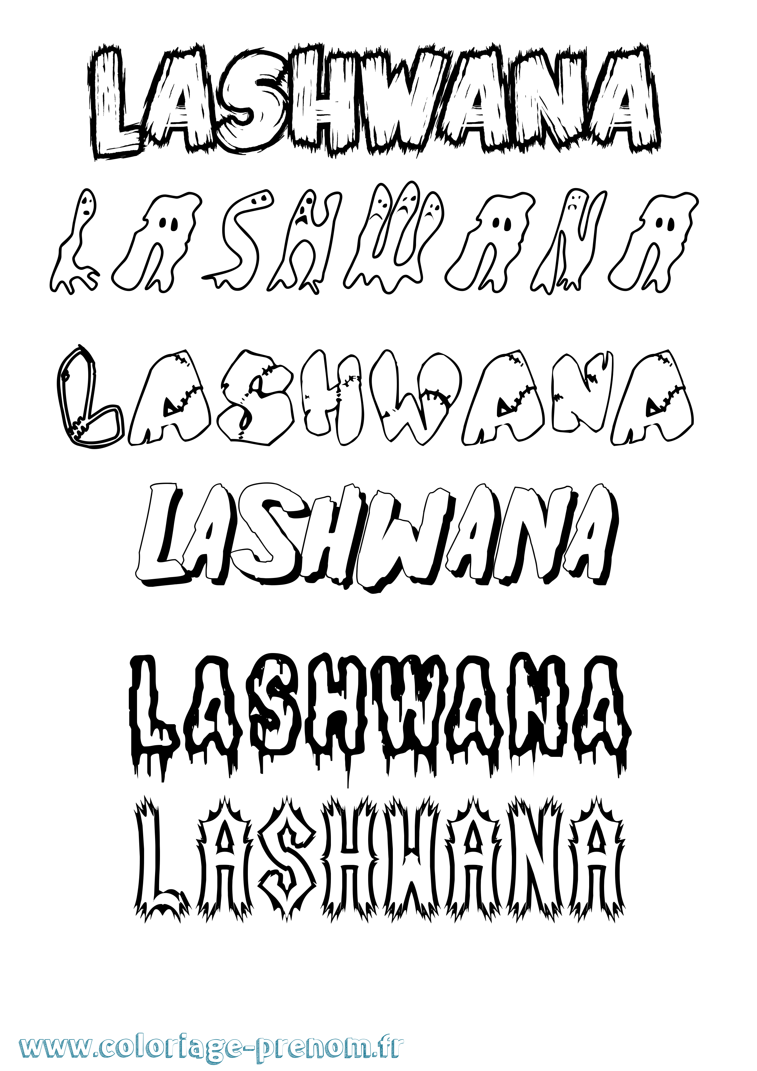 Coloriage prénom Lashwana Frisson