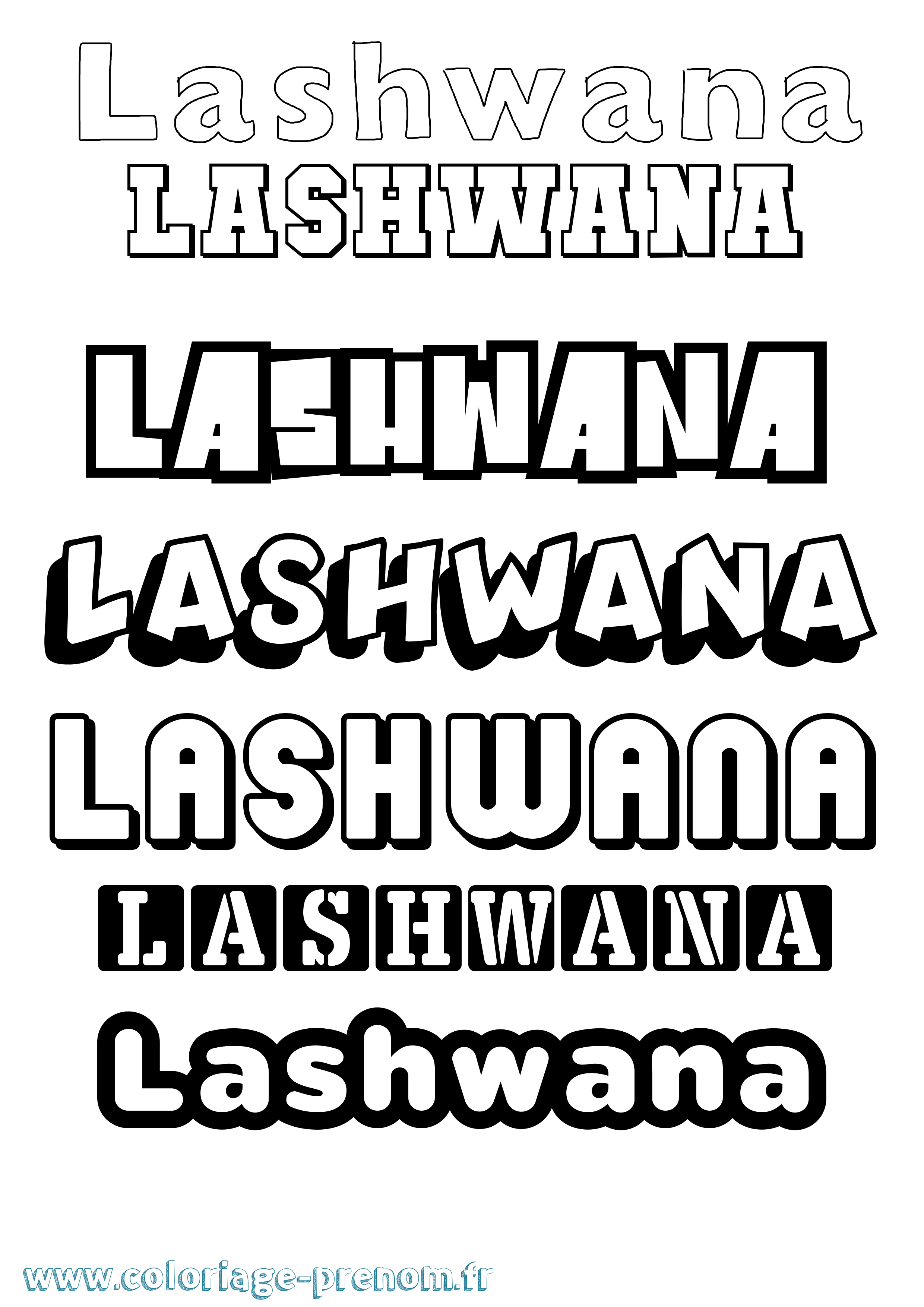 Coloriage prénom Lashwana Simple