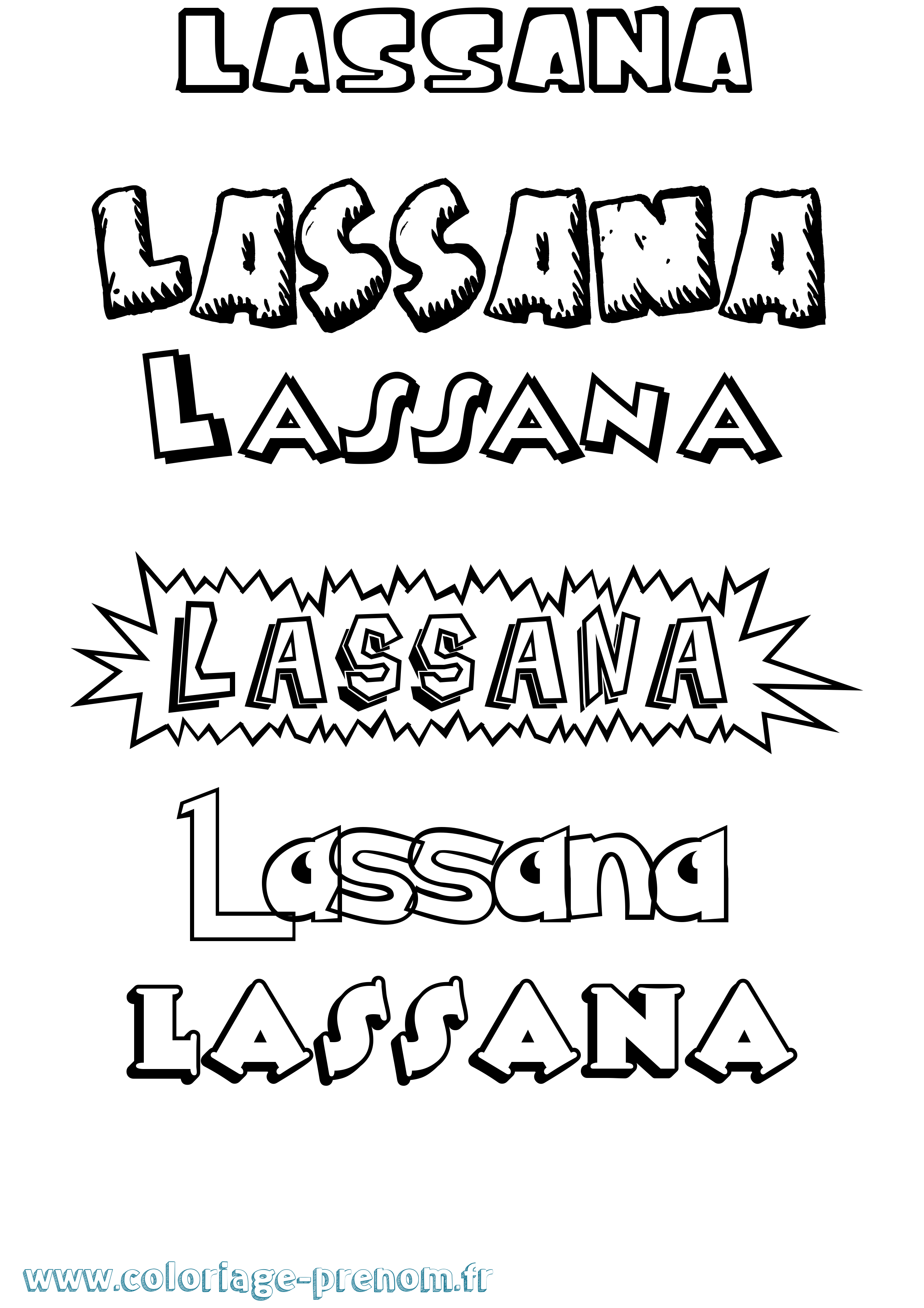 Coloriage prénom Lassana Dessin Animé