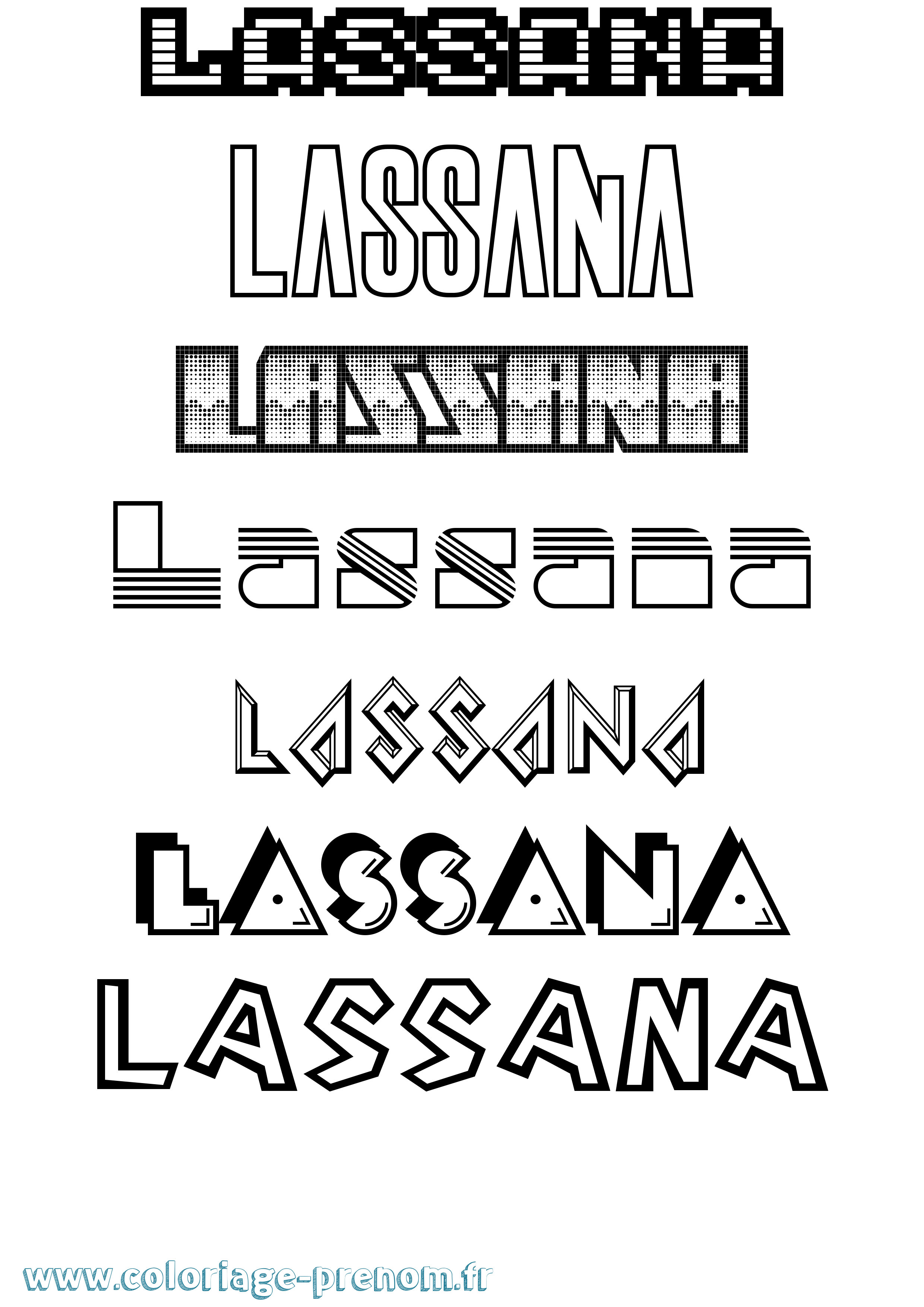Coloriage prénom Lassana