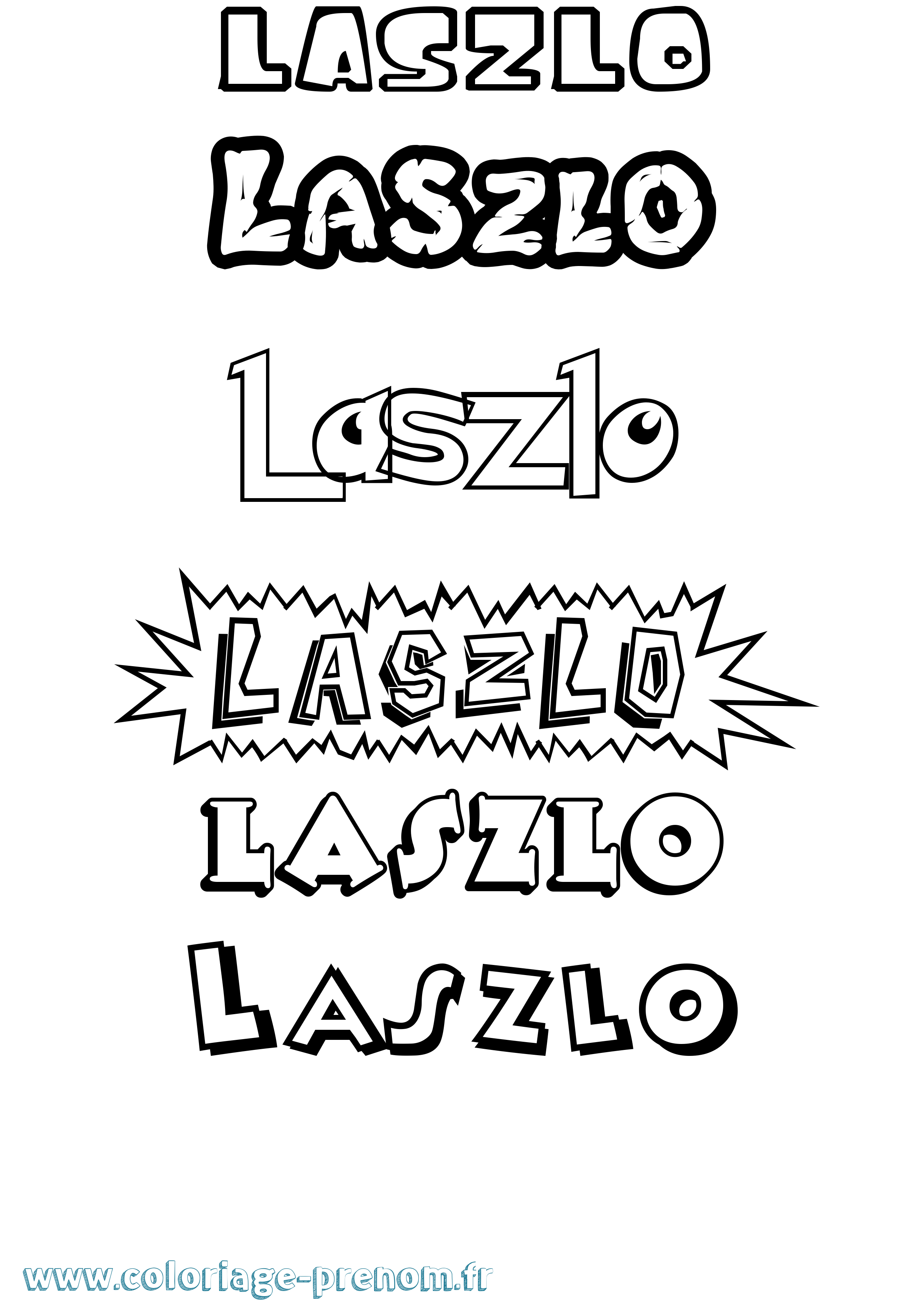 Coloriage prénom Laszlo Dessin Animé