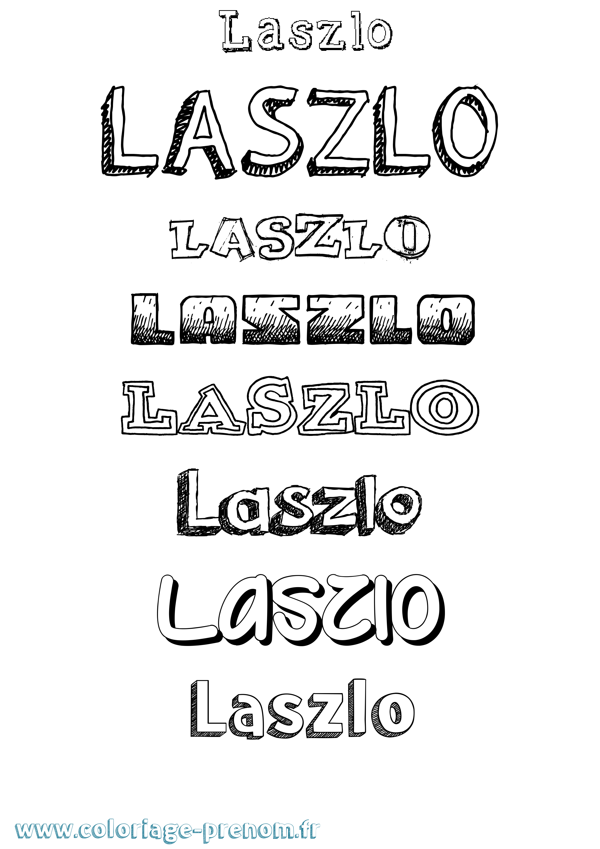 Coloriage prénom Laszlo Dessiné