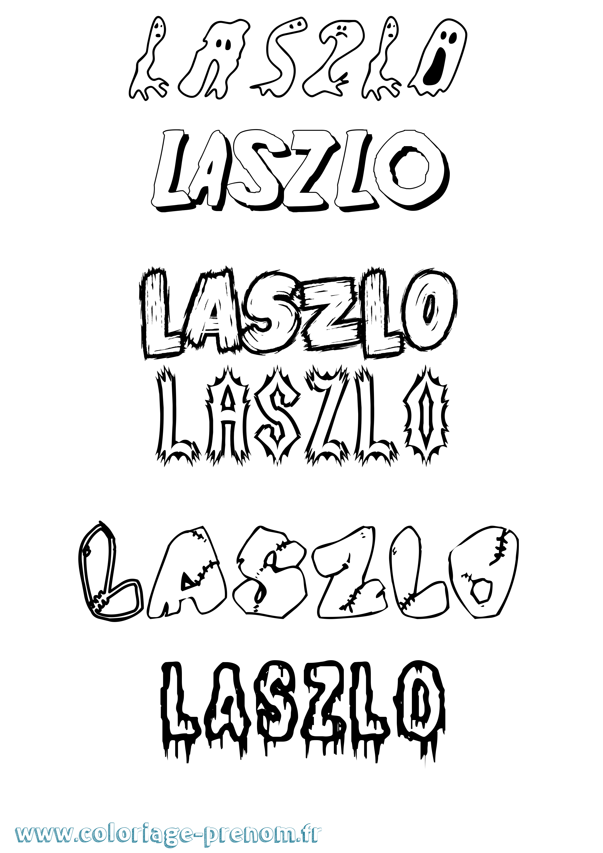 Coloriage prénom Laszlo Frisson