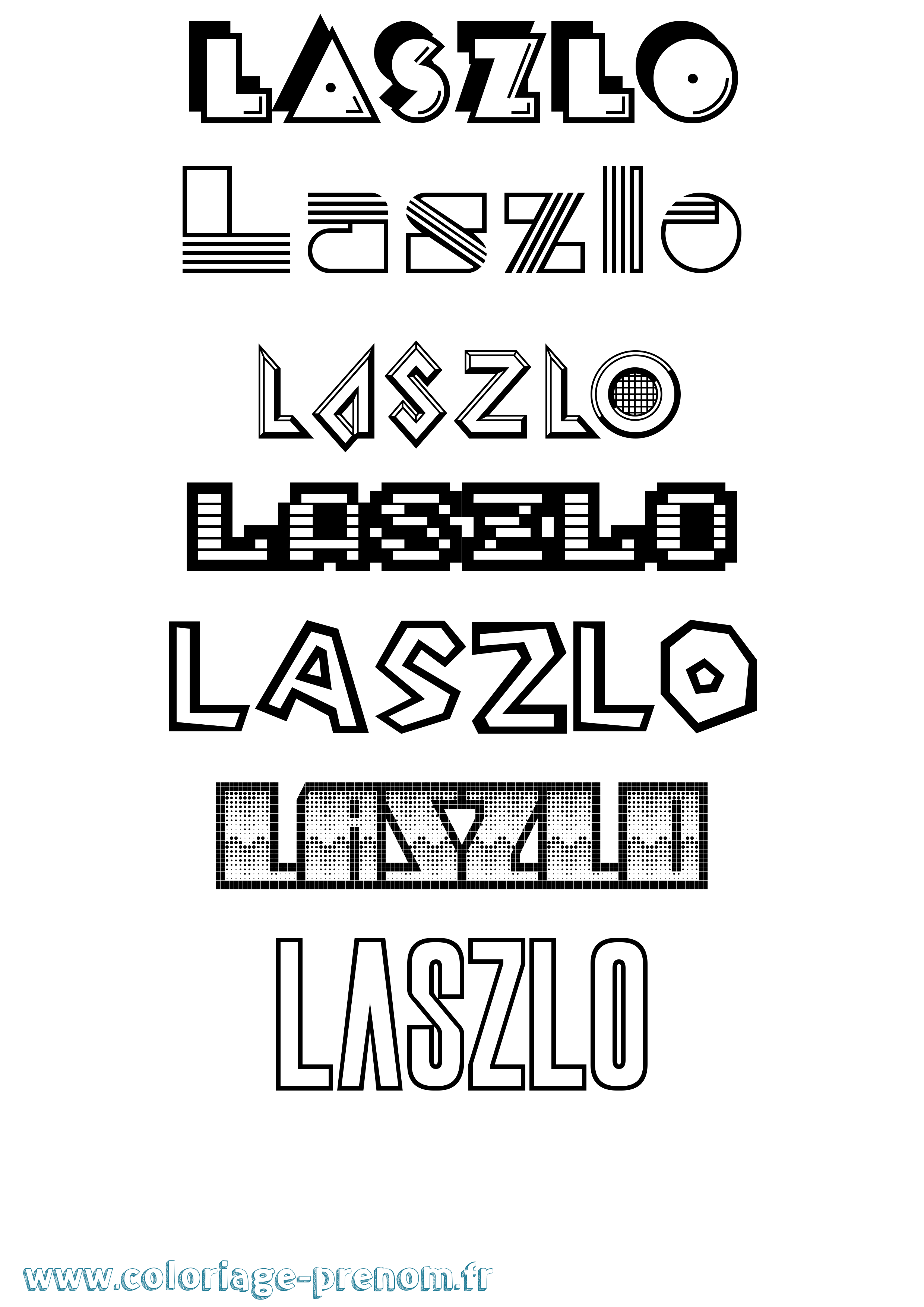 Coloriage prénom Laszlo Jeux Vidéos