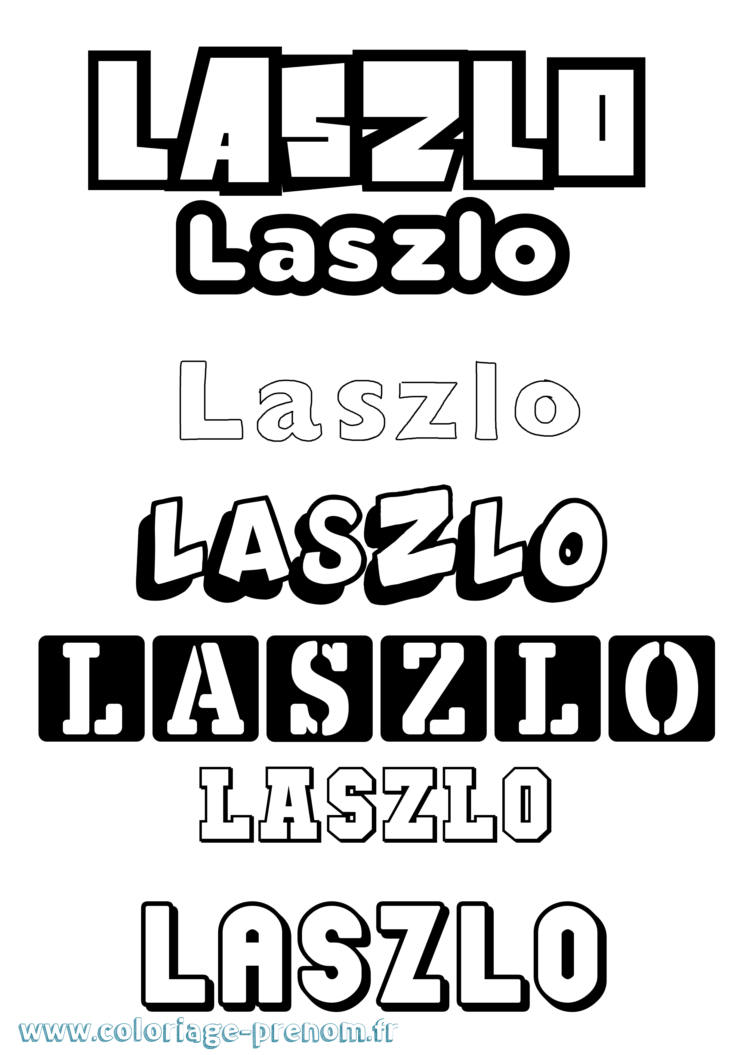 Coloriage prénom Laszlo Simple