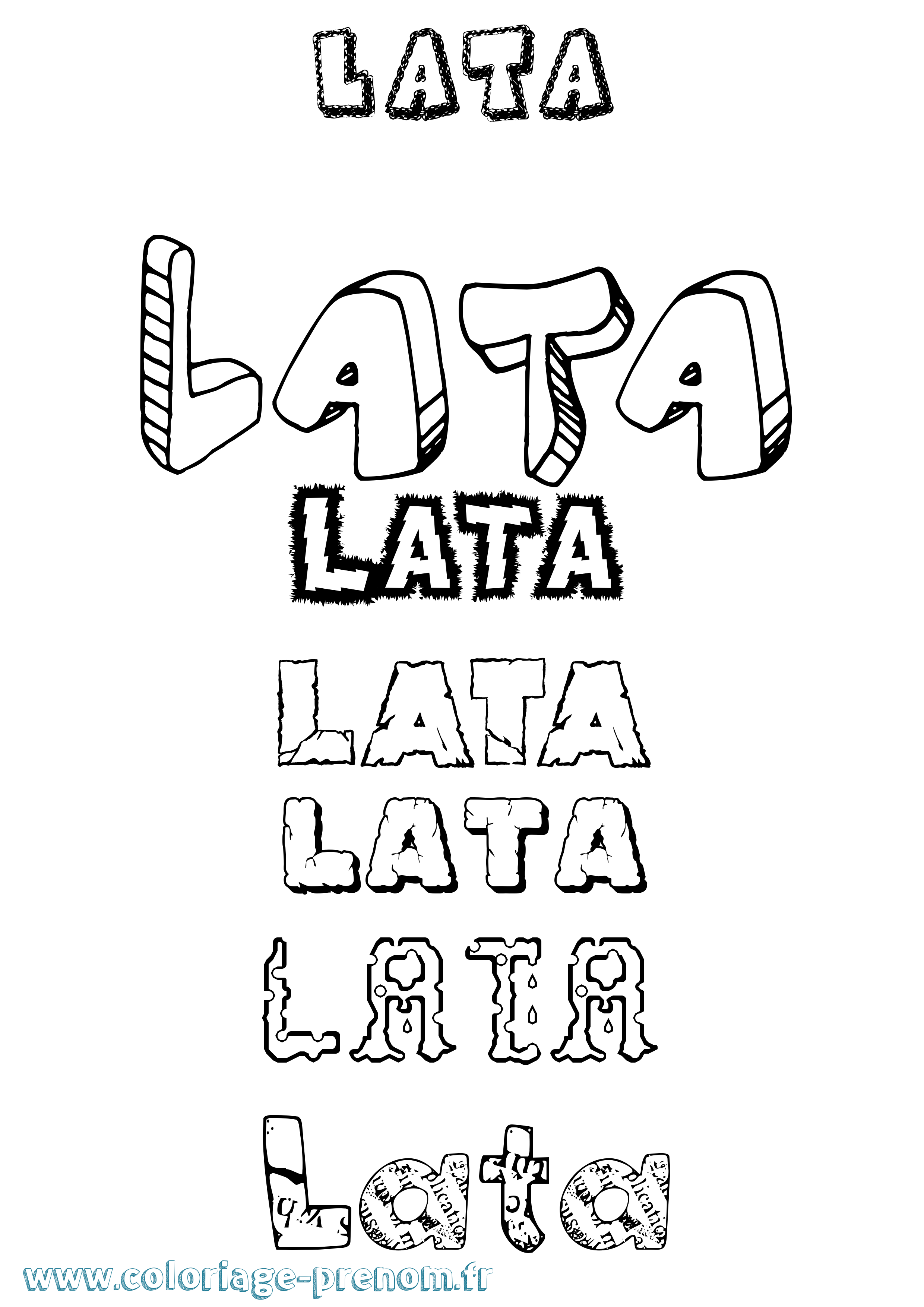 Coloriage prénom Lata Destructuré