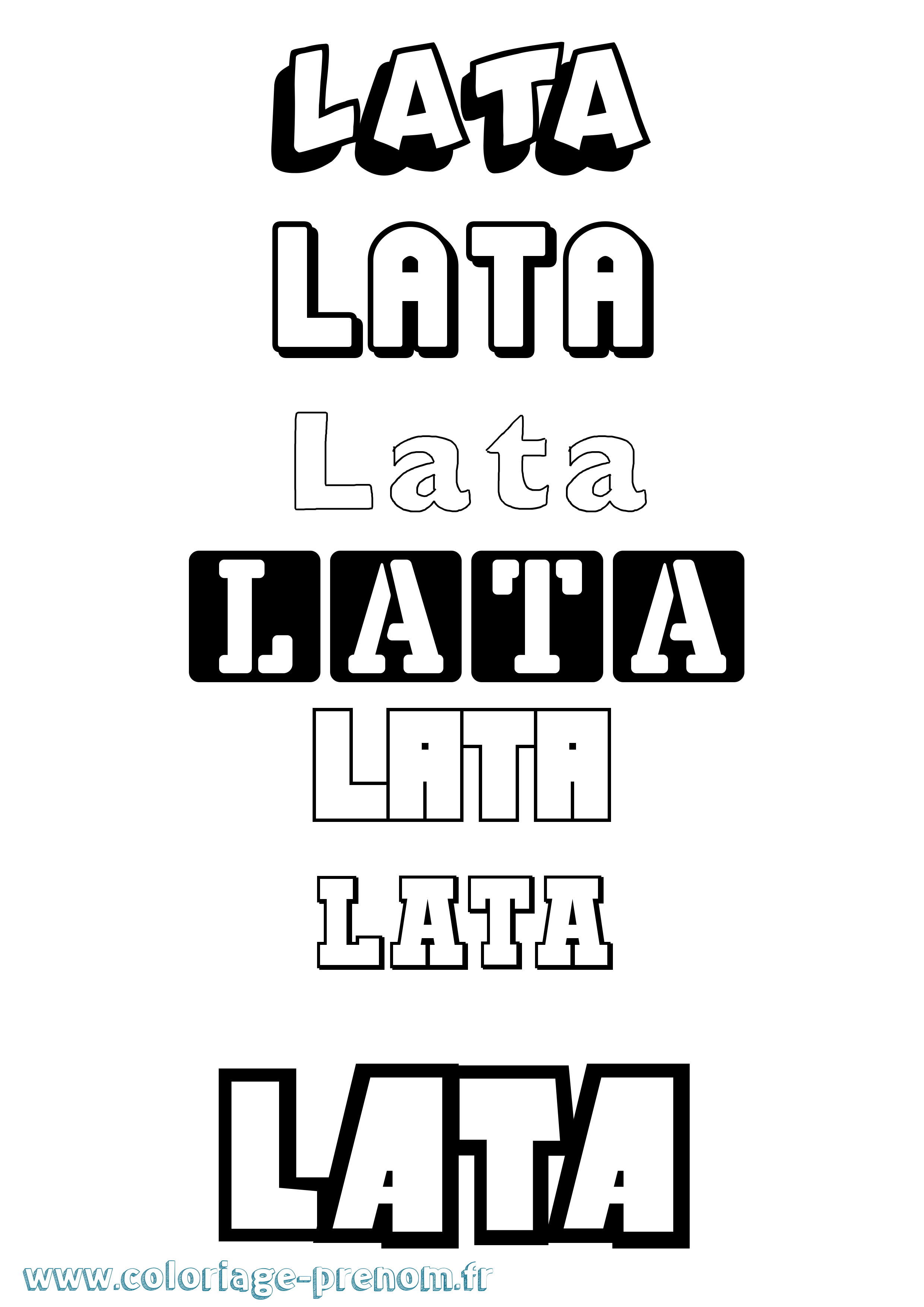 Coloriage prénom Lata Simple