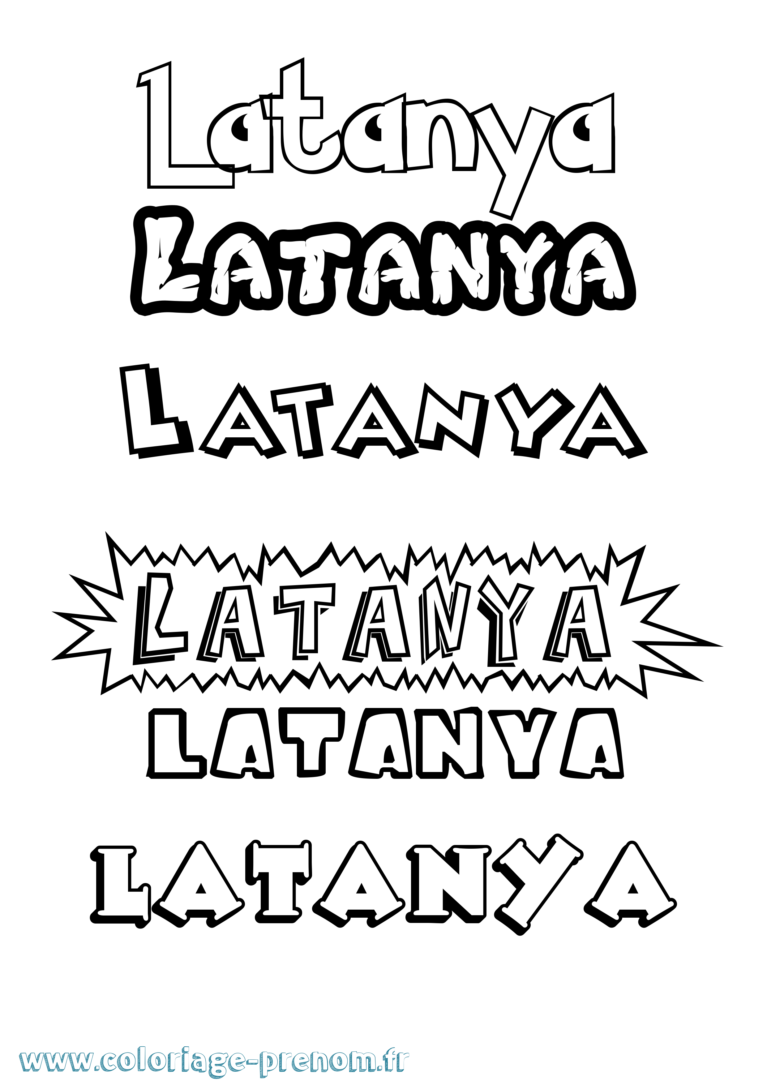 Coloriage prénom Latanya Dessin Animé