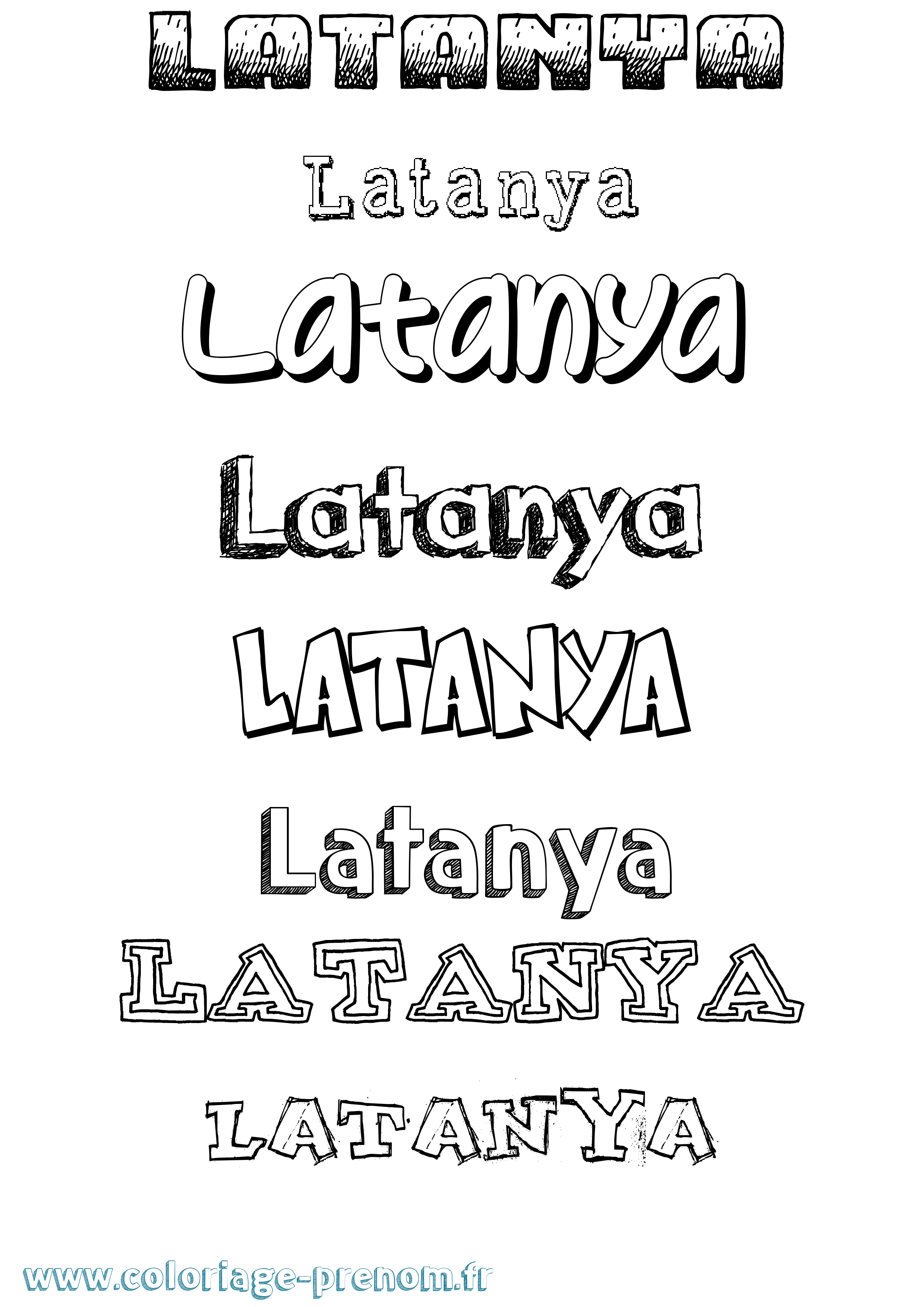 Coloriage prénom Latanya Dessiné