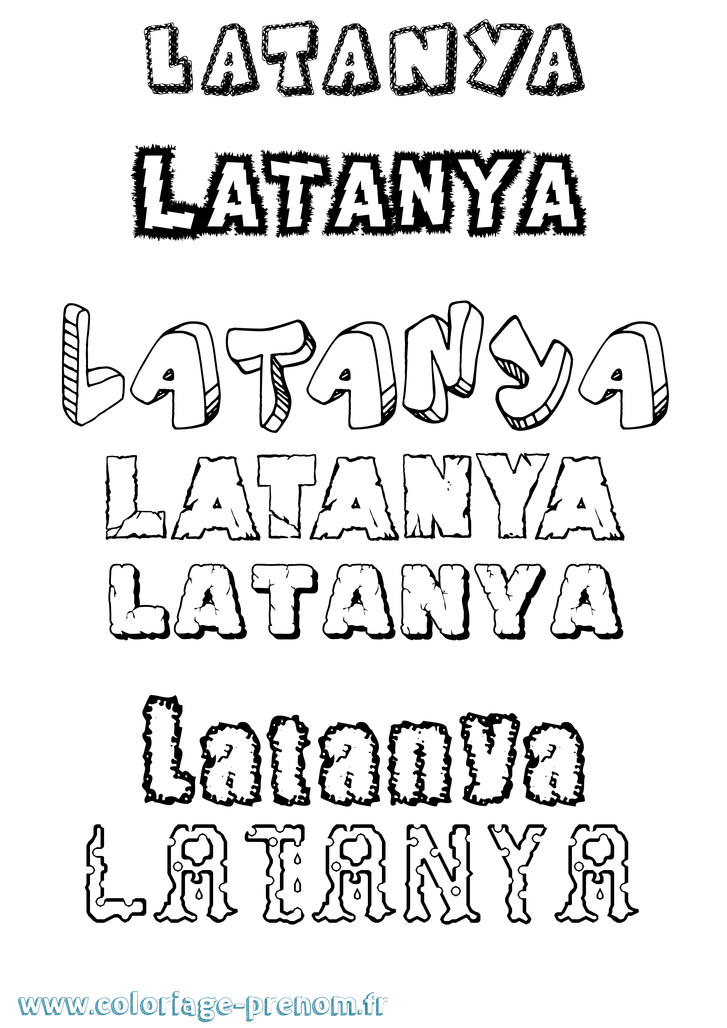 Coloriage prénom Latanya Destructuré