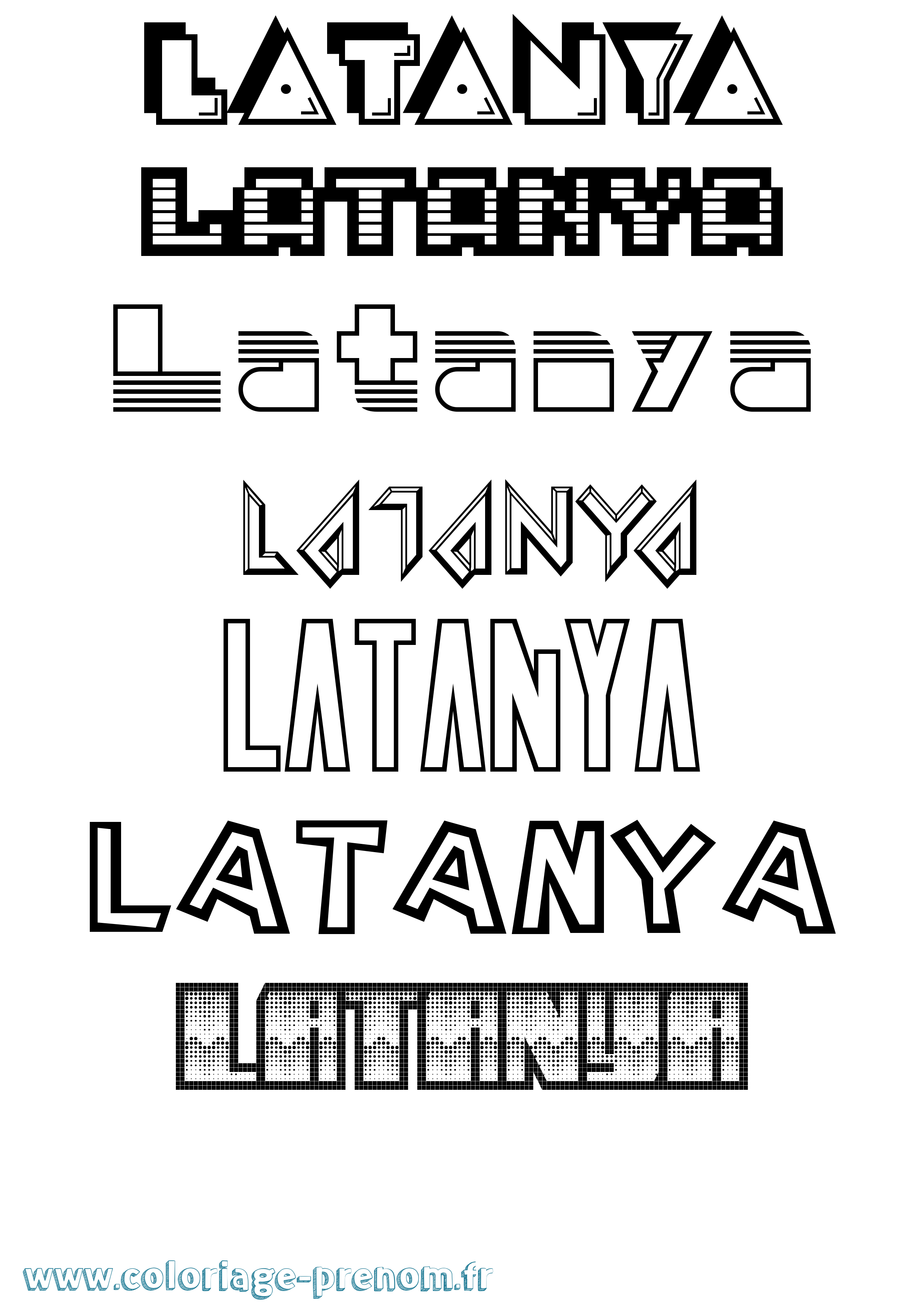 Coloriage prénom Latanya Jeux Vidéos