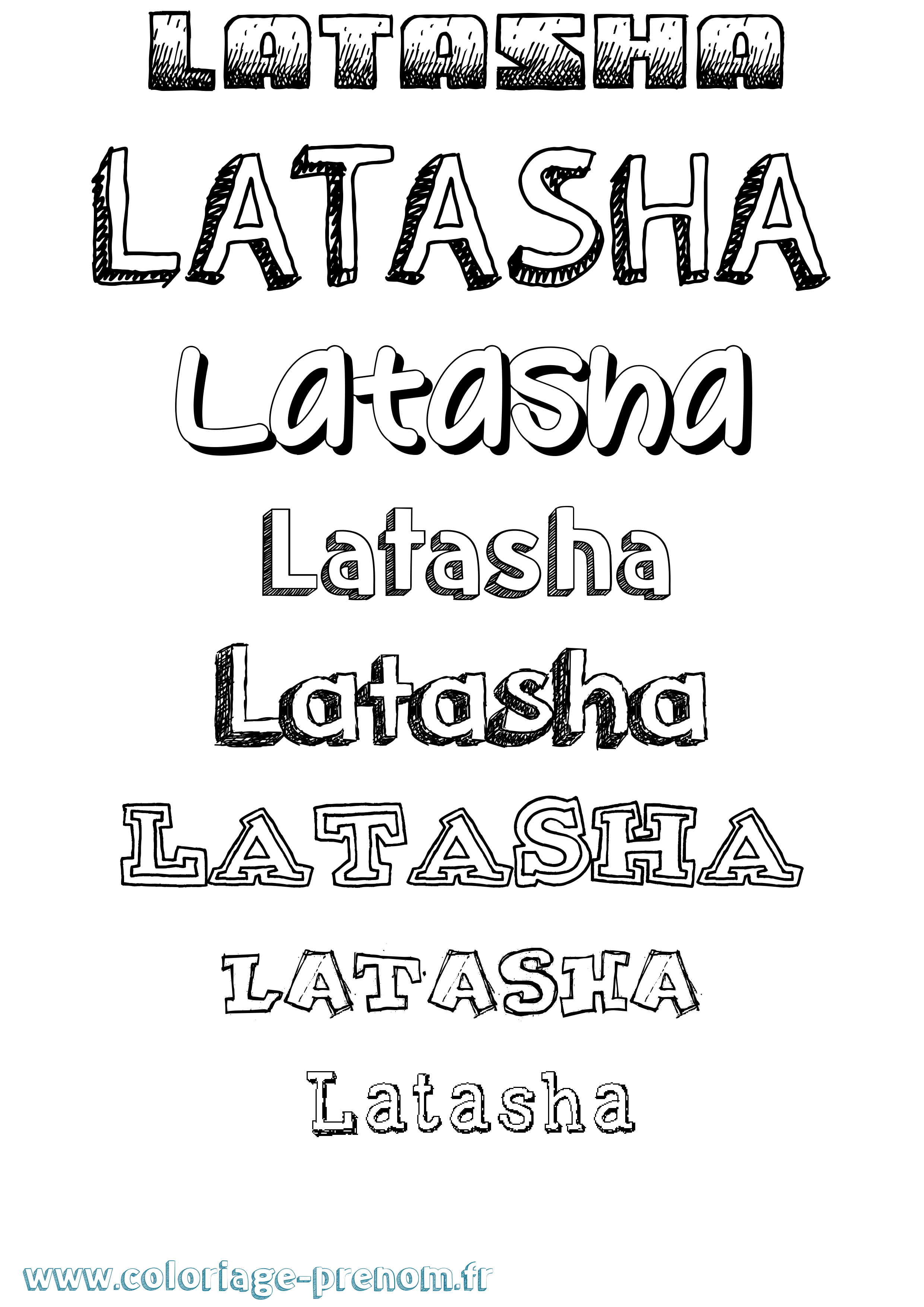 Coloriage Latasha Dessiné Coloriage prénom Latasha Dessiné