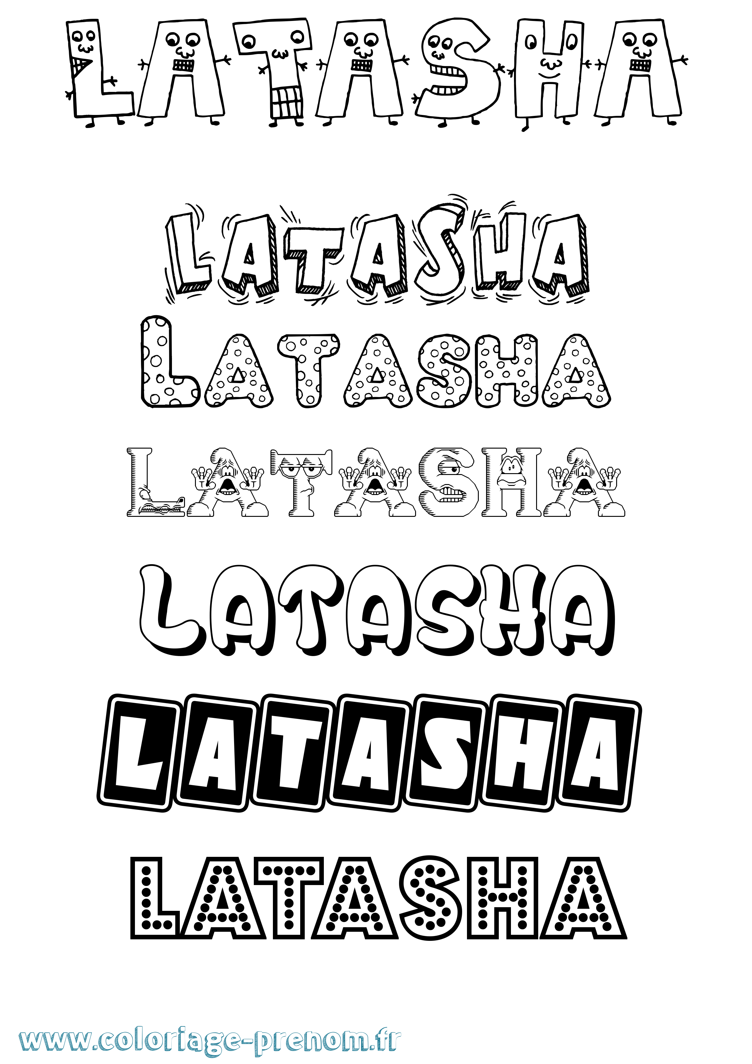 Coloriage Latasha Fun Coloriage prénom Latasha Fun