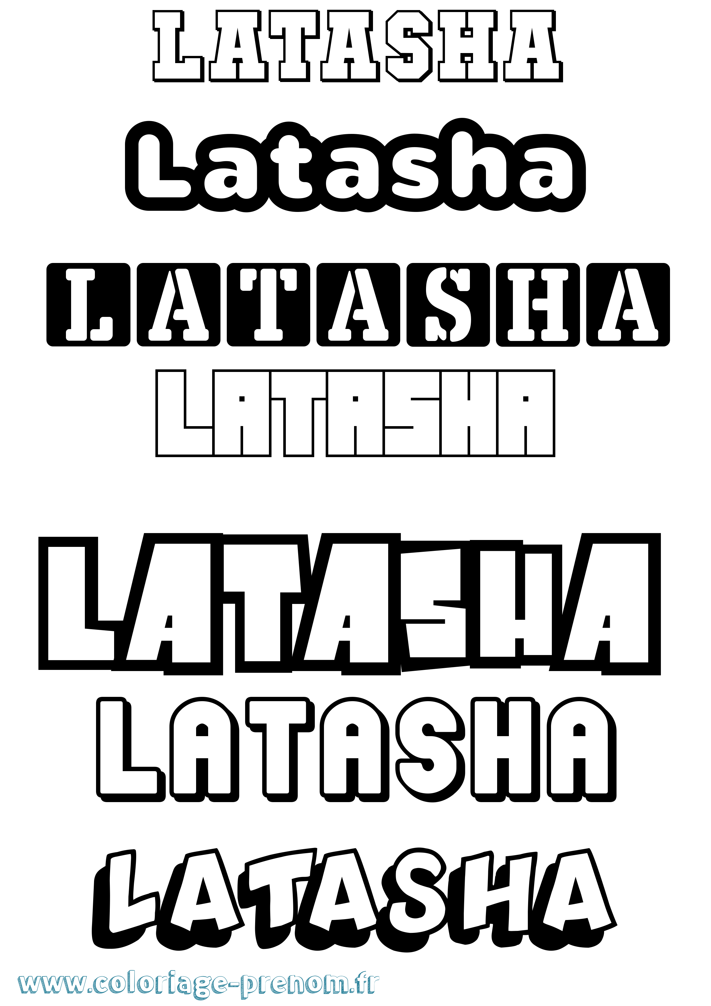 Coloriage Latasha Simple Coloriage prénom Latasha Simple