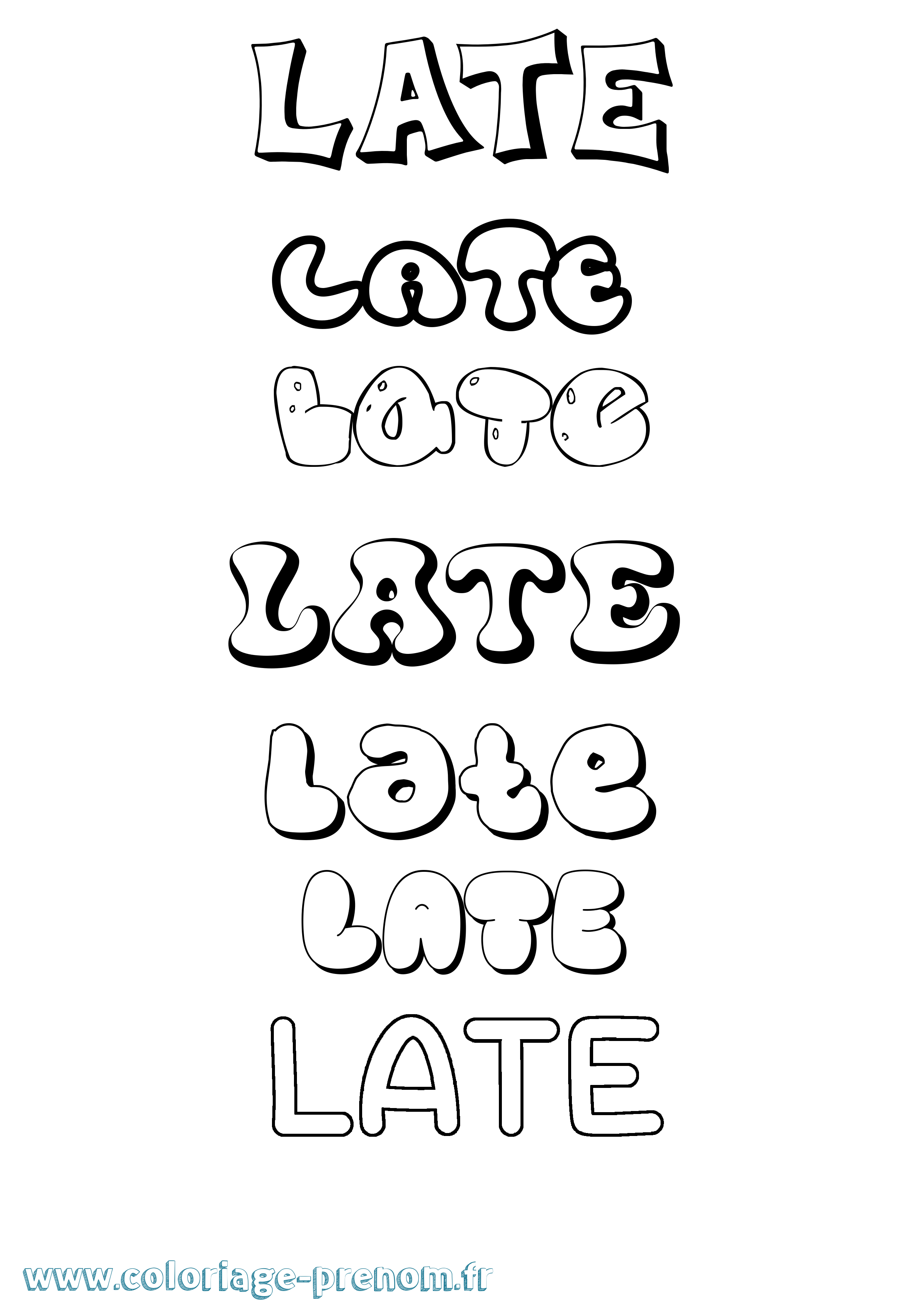 Coloriage Late Bubble Coloriage prénom Late Bubble