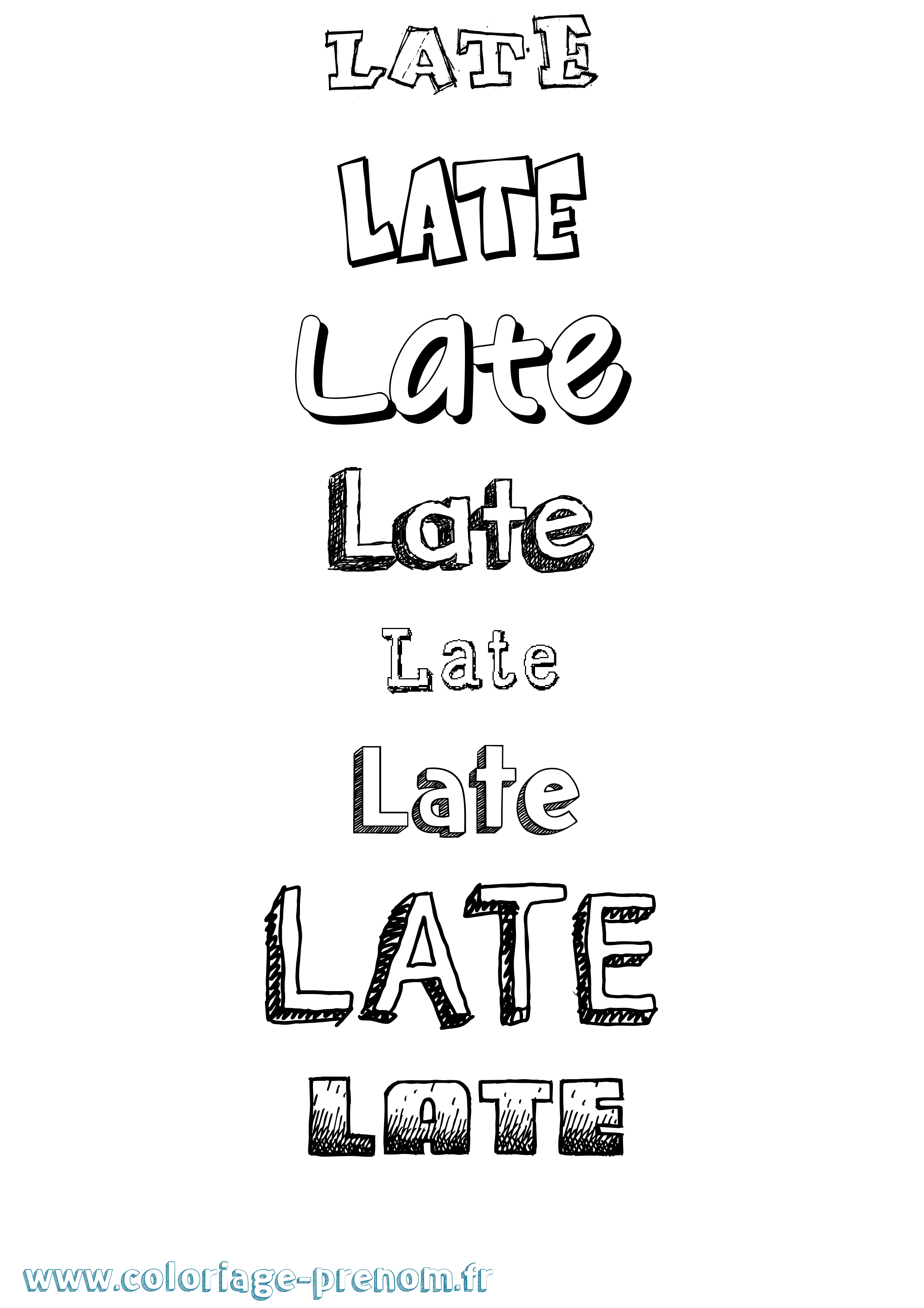 Coloriage Late Dessiné Coloriage prénom Late Dessiné