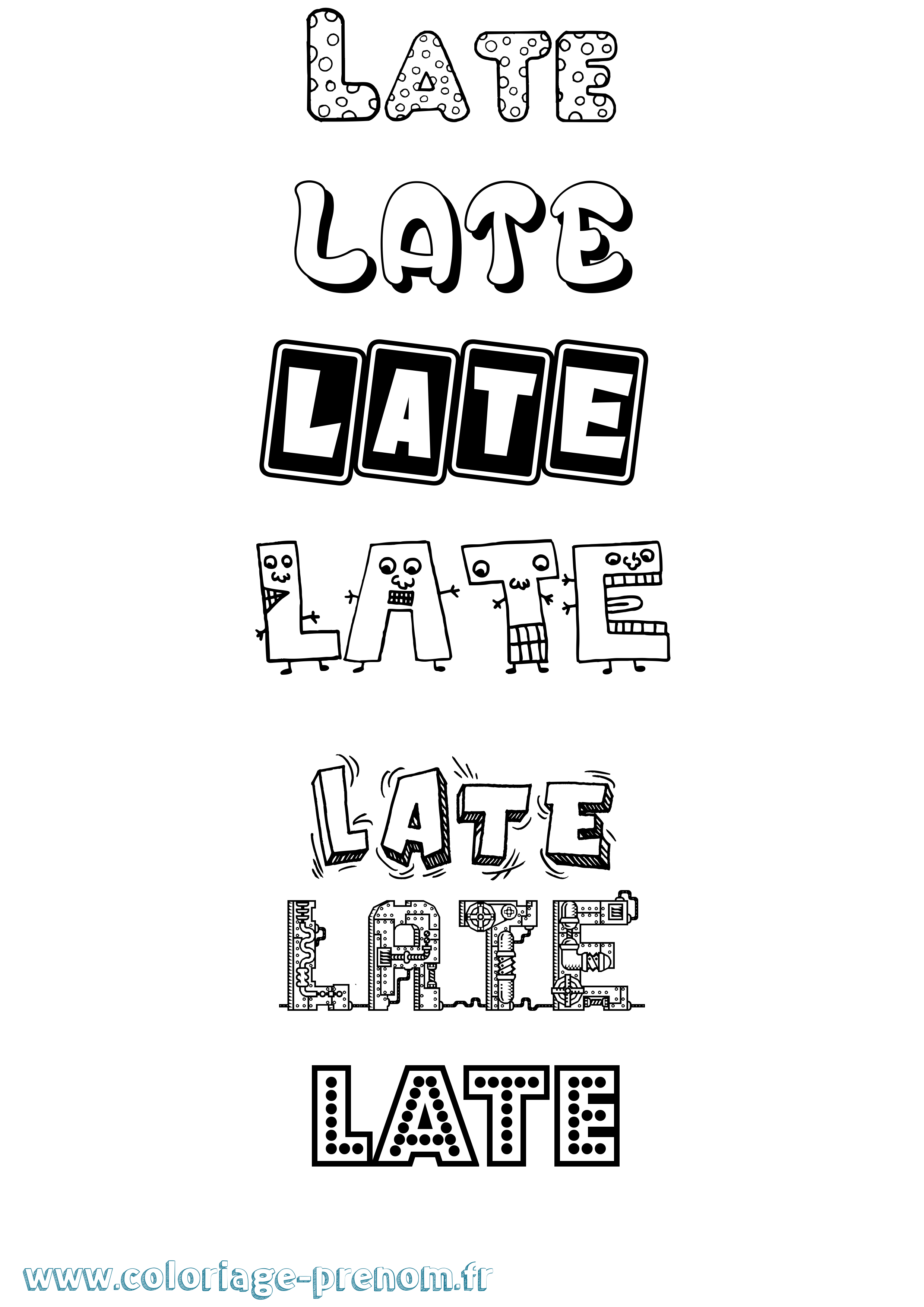 Coloriage Late Fun Coloriage prénom Late Fun