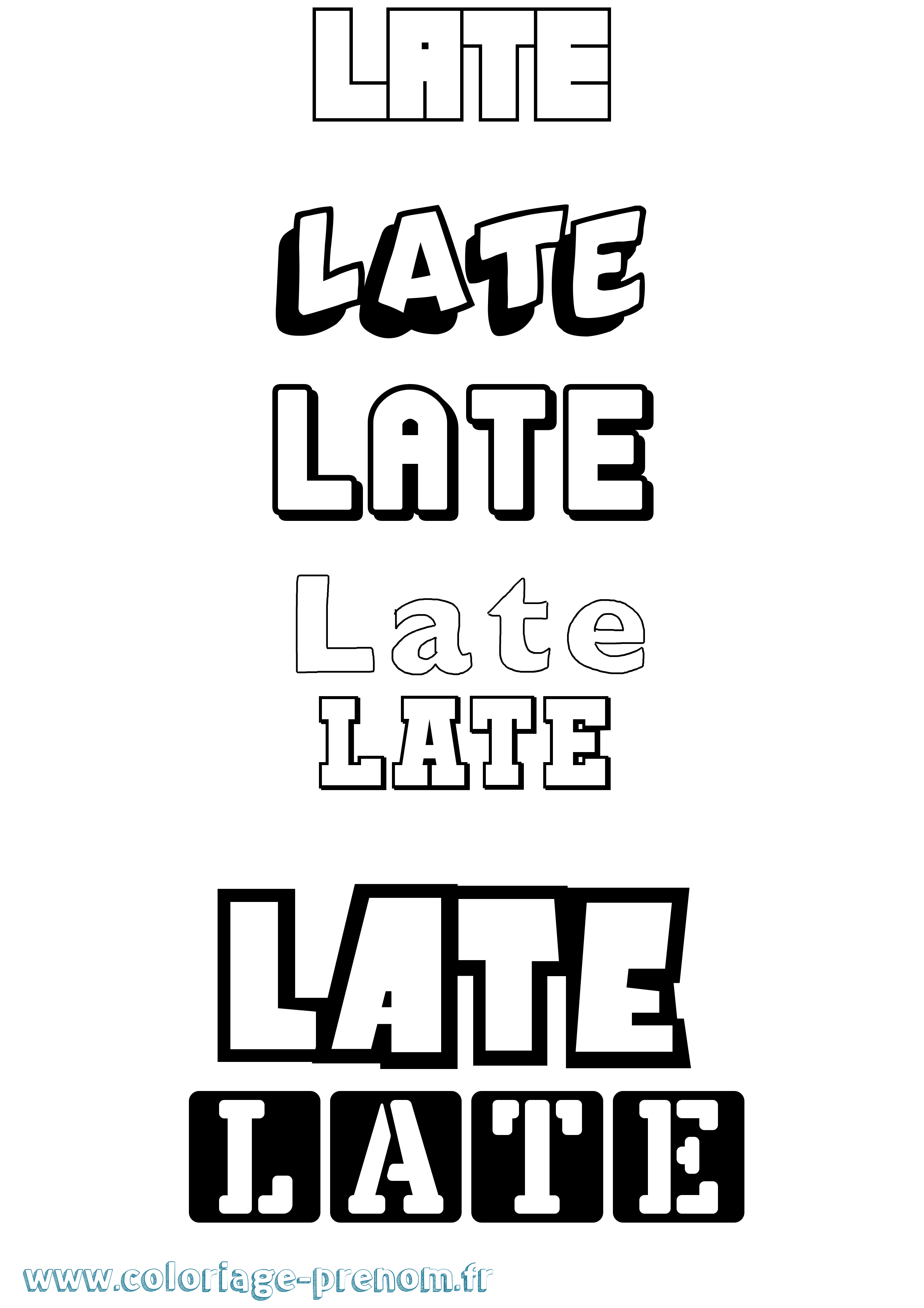 Coloriage Late Simple Coloriage prénom Late Simple