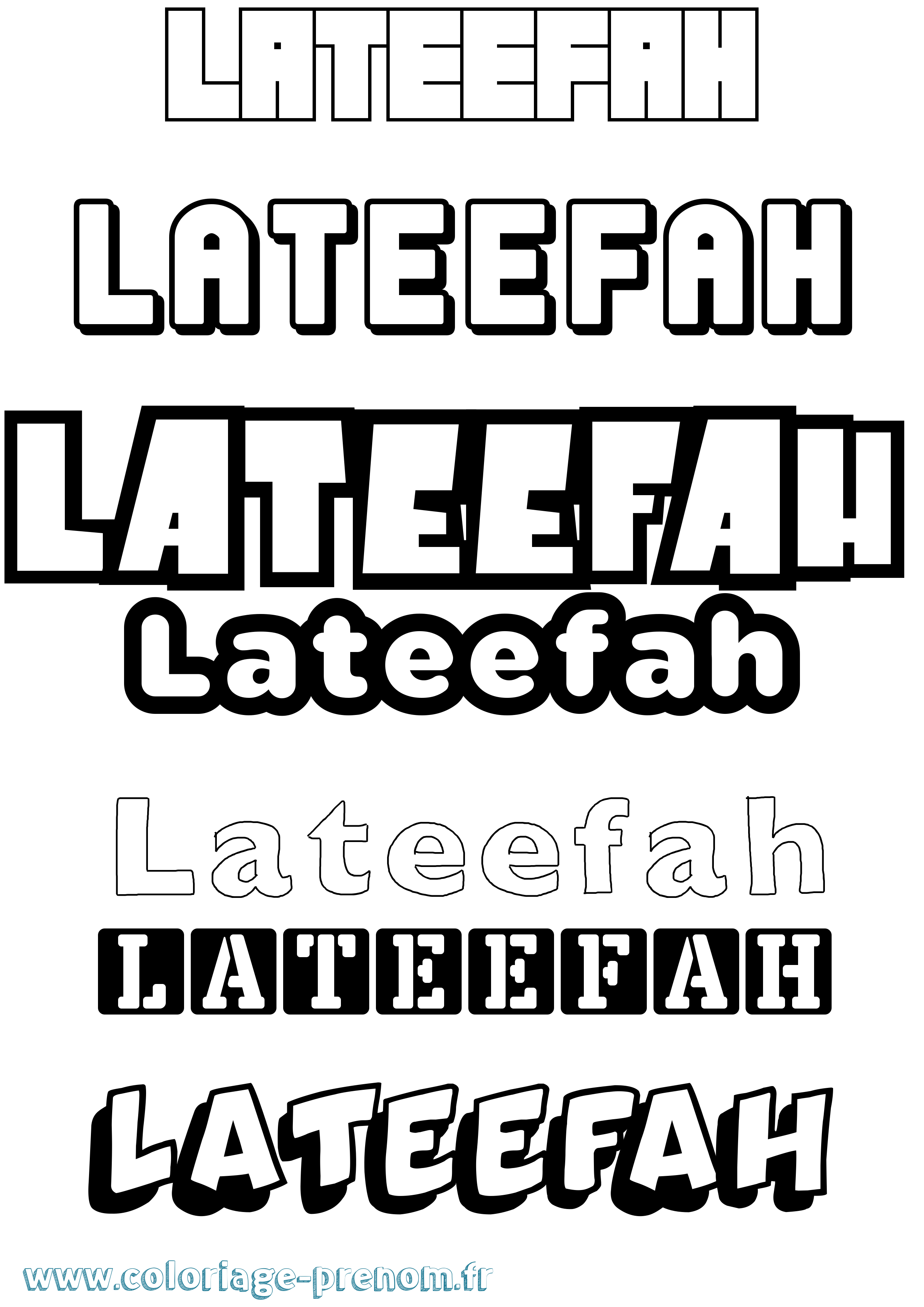 Coloriage prénom Lateefah Simple