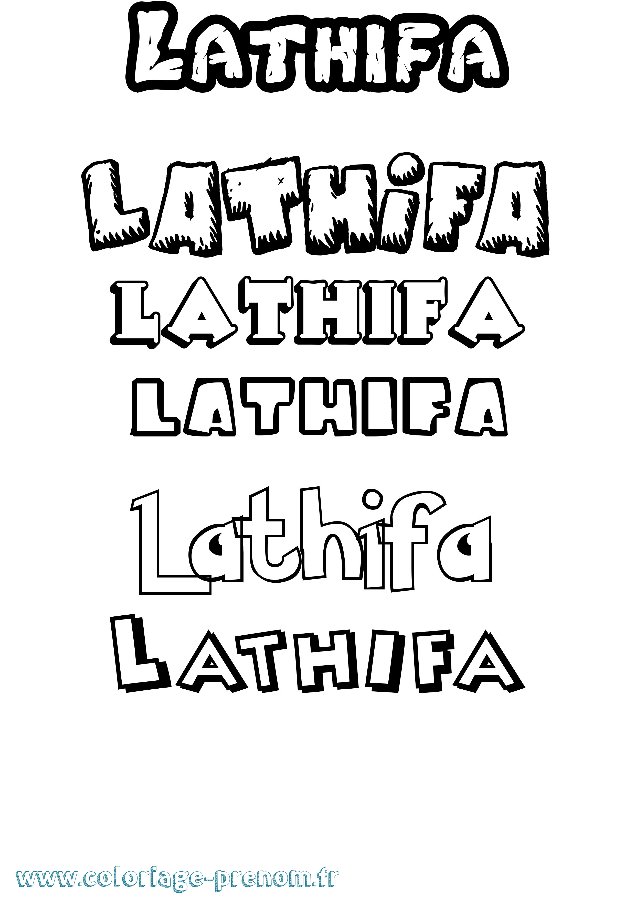 Coloriage prénom Lathifa Dessin Animé