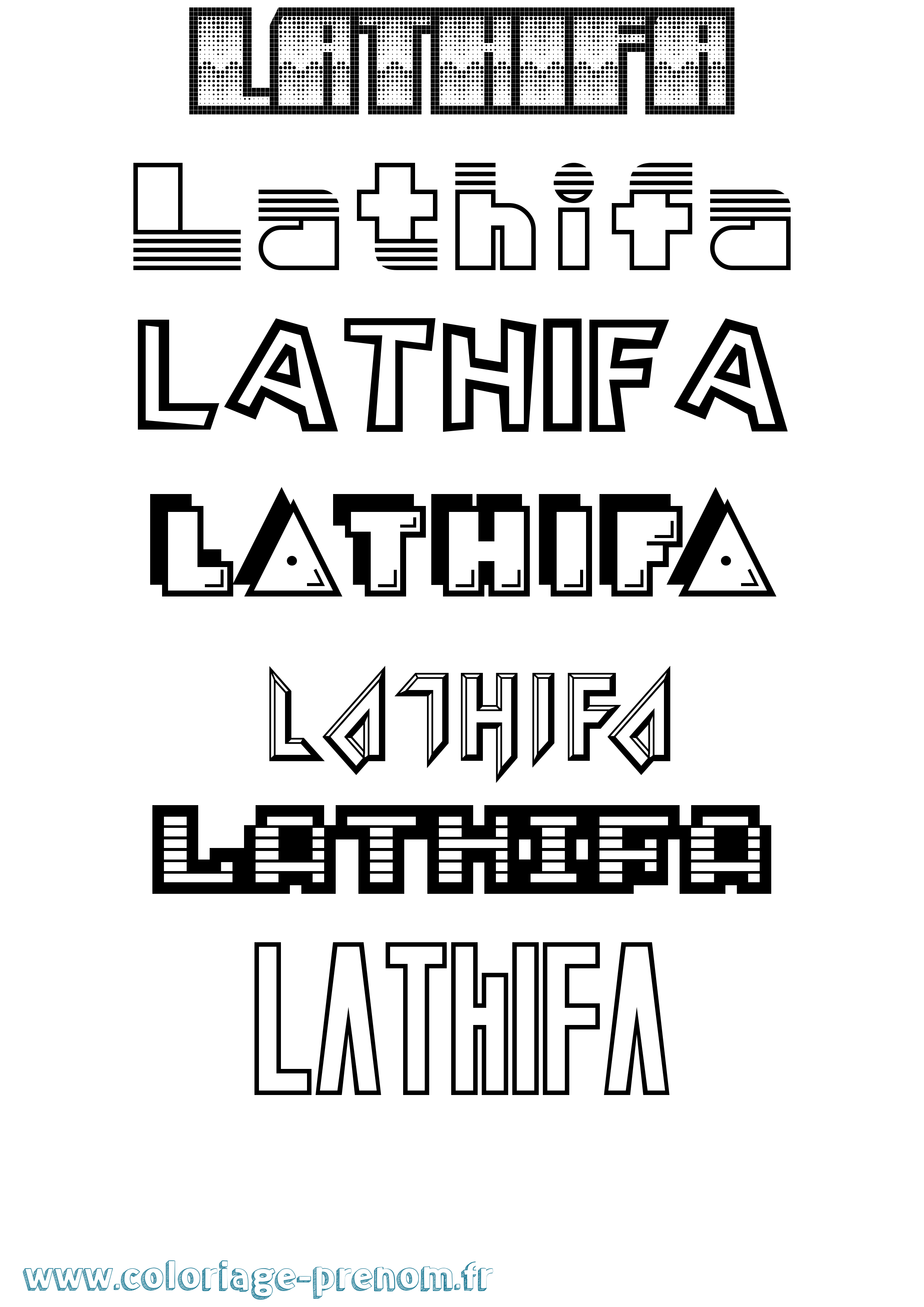 Coloriage prénom Lathifa Jeux Vidéos