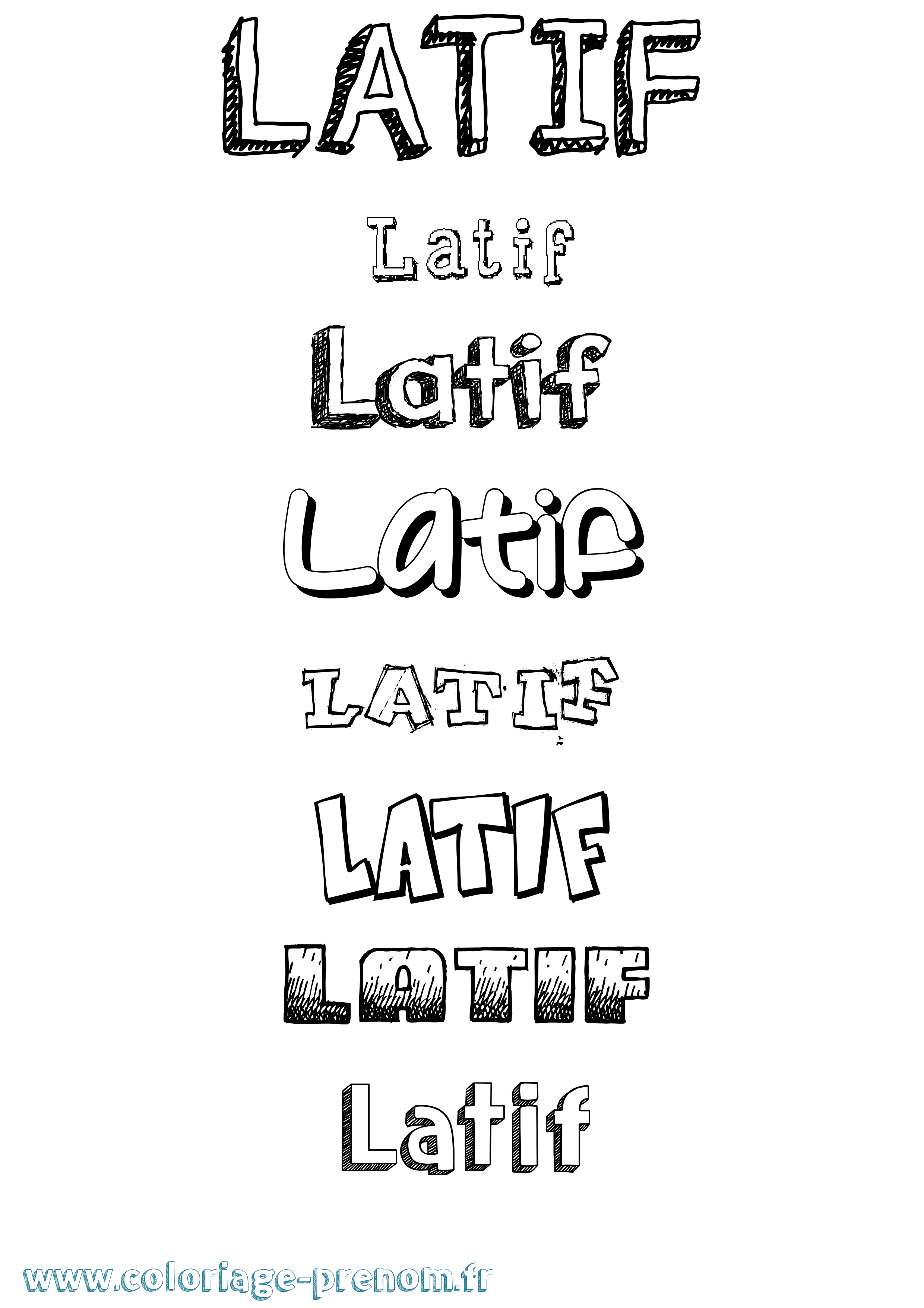 Coloriage Latif Dessiné Coloriage prénom Latif Dessiné