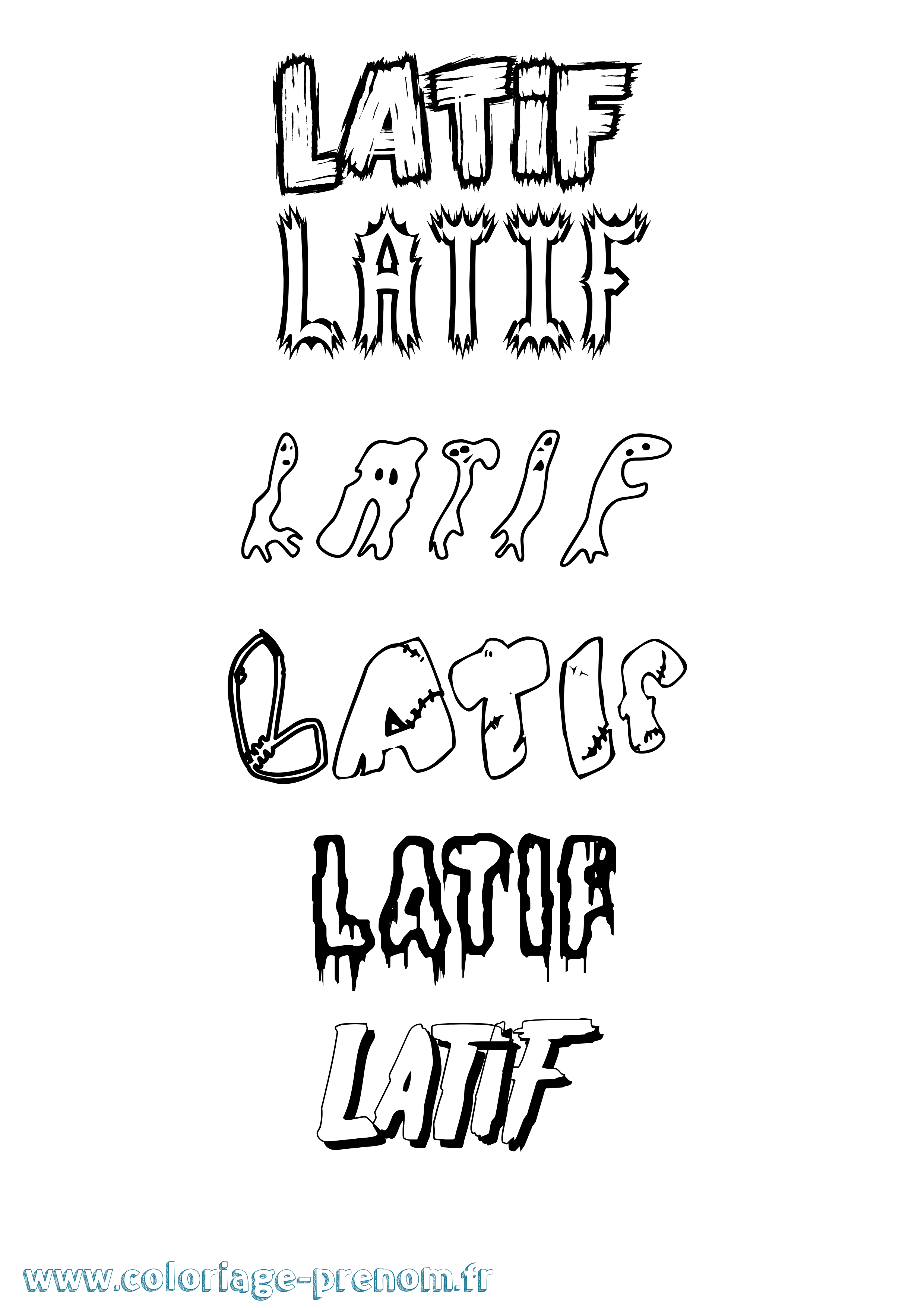 Coloriage Latif Frisson Coloriage prénom Latif Frisson