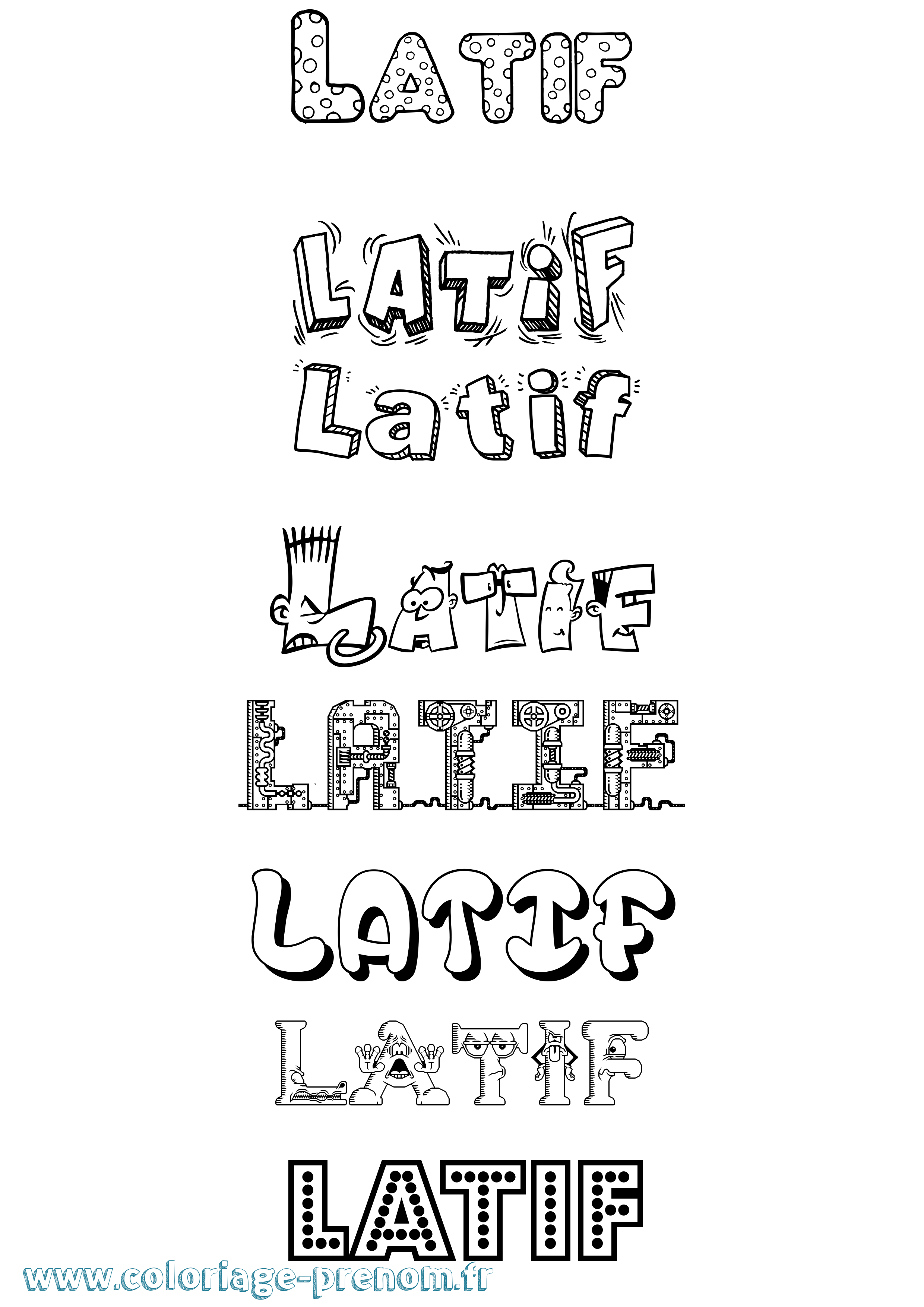 Coloriage Latif Fun Coloriage prénom Latif Fun