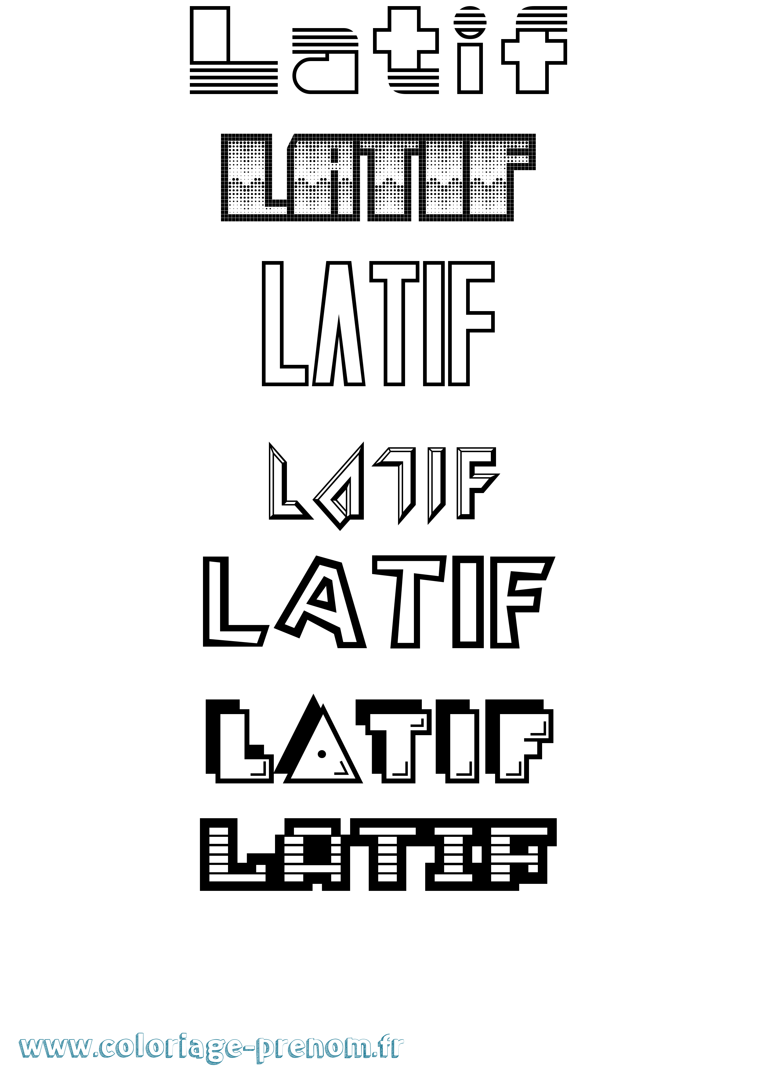 Coloriage Latif Jeux Vidéos Coloriage prénom Latif Jeux Vidéos