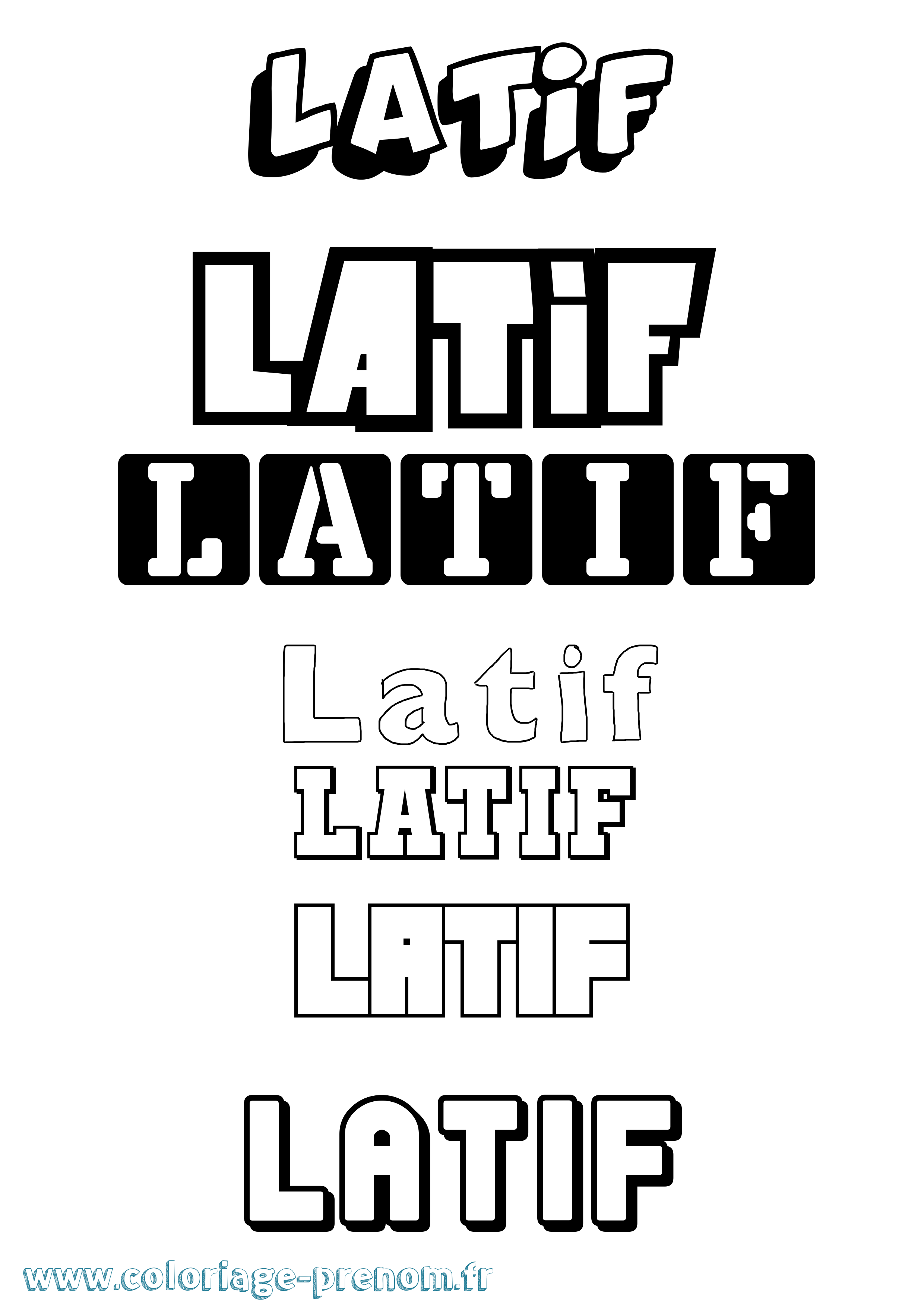 Coloriage prénom Latif Simple