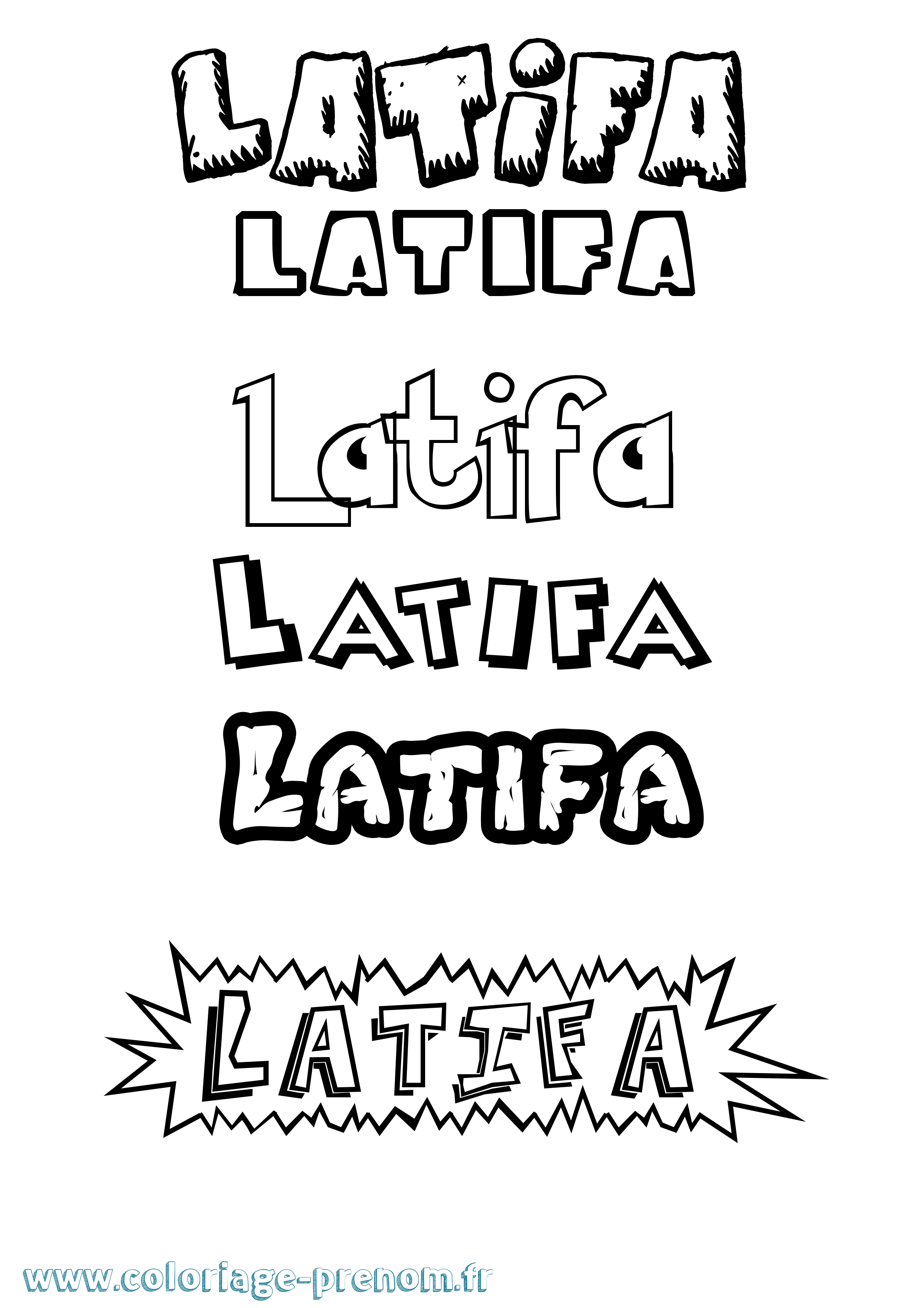 Coloriage prénom Latifa Dessin Animé
