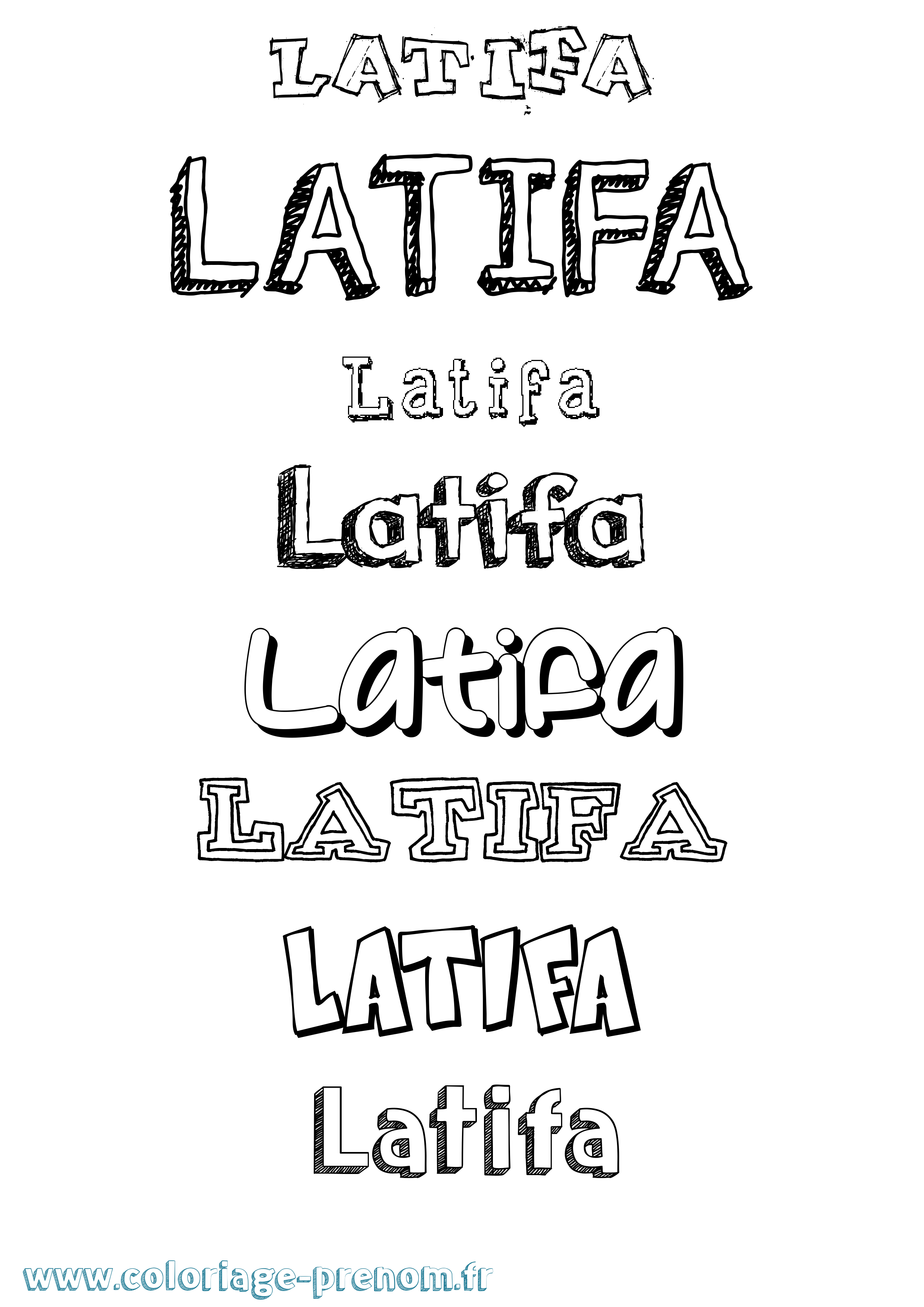 Coloriage prénom Latifa Dessiné