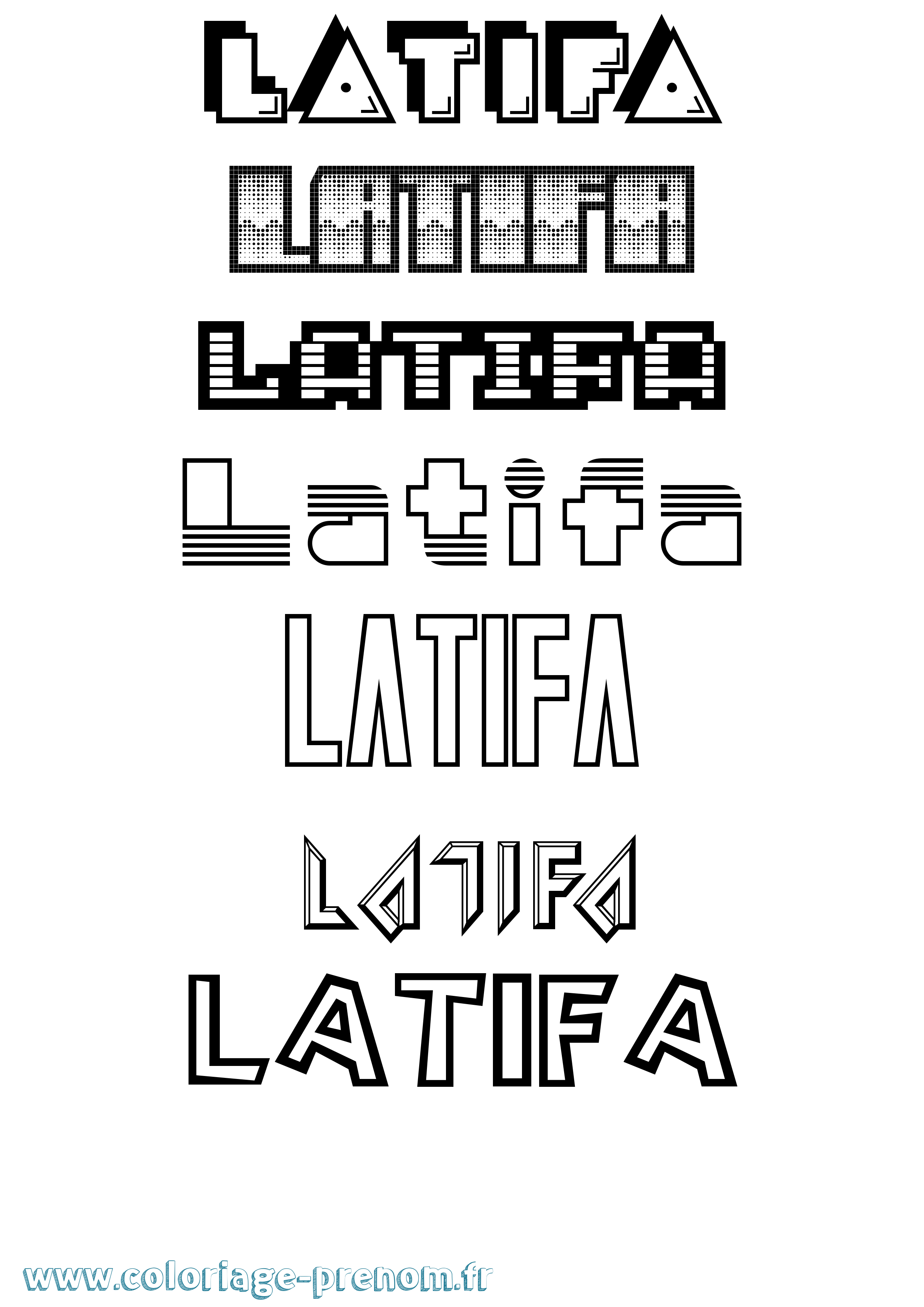 Coloriage prénom Latifa Jeux Vidéos