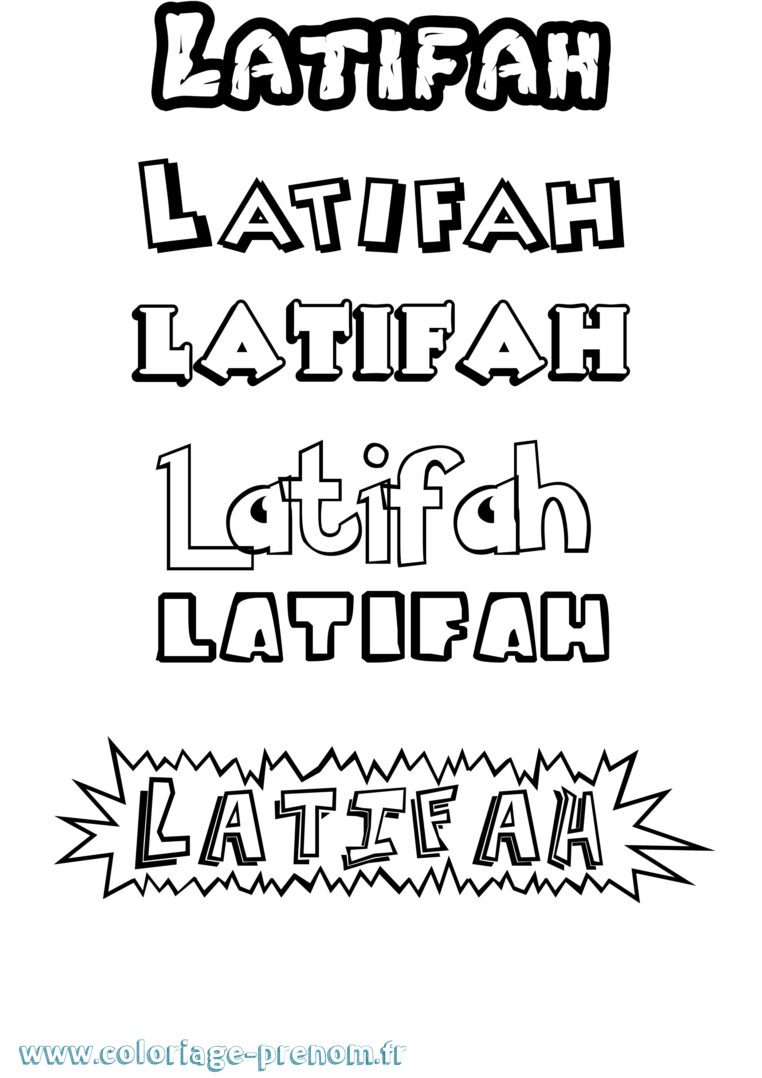 Coloriage prénom Latifah Dessin Animé