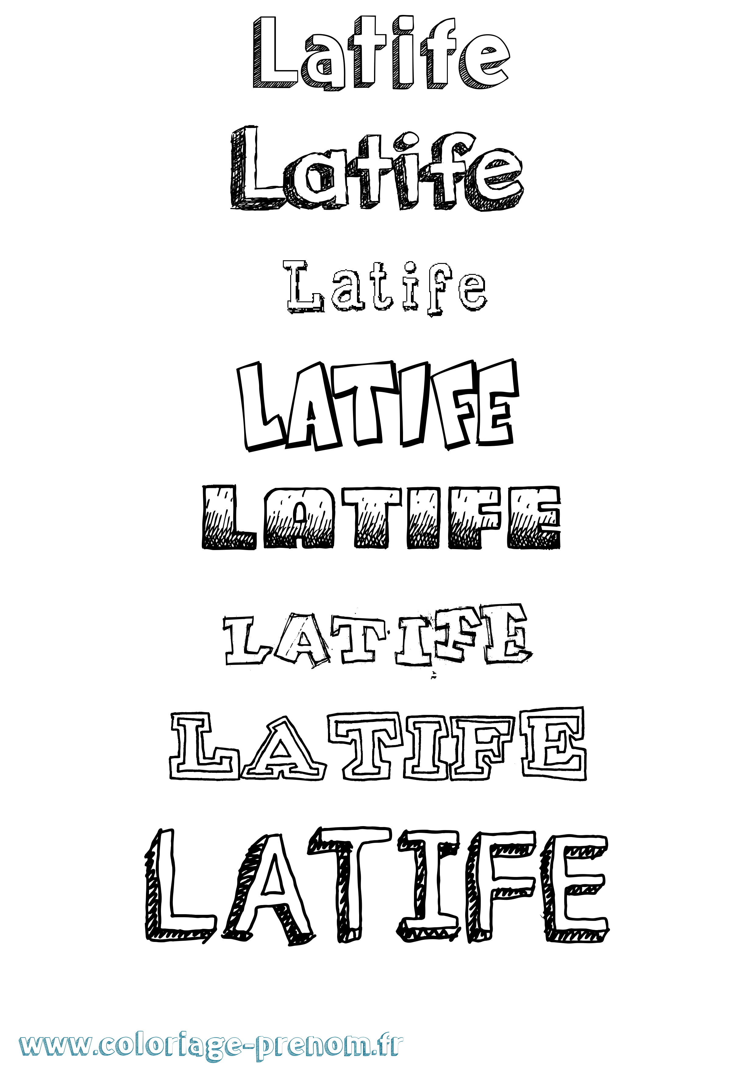 Coloriage Latife Dessiné Coloriage prénom Latife Dessiné