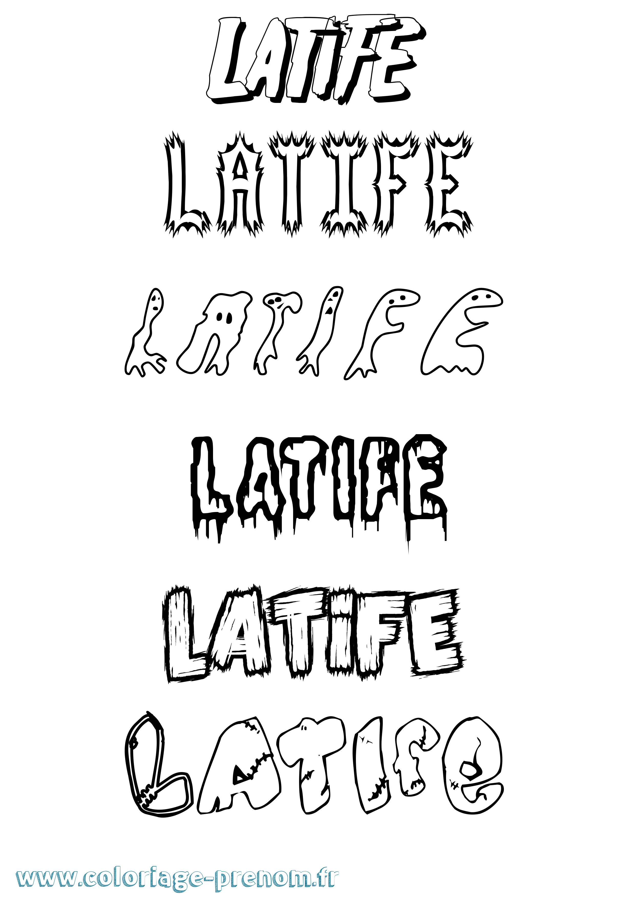 Coloriage Latife Frisson Coloriage prénom Latife Frisson