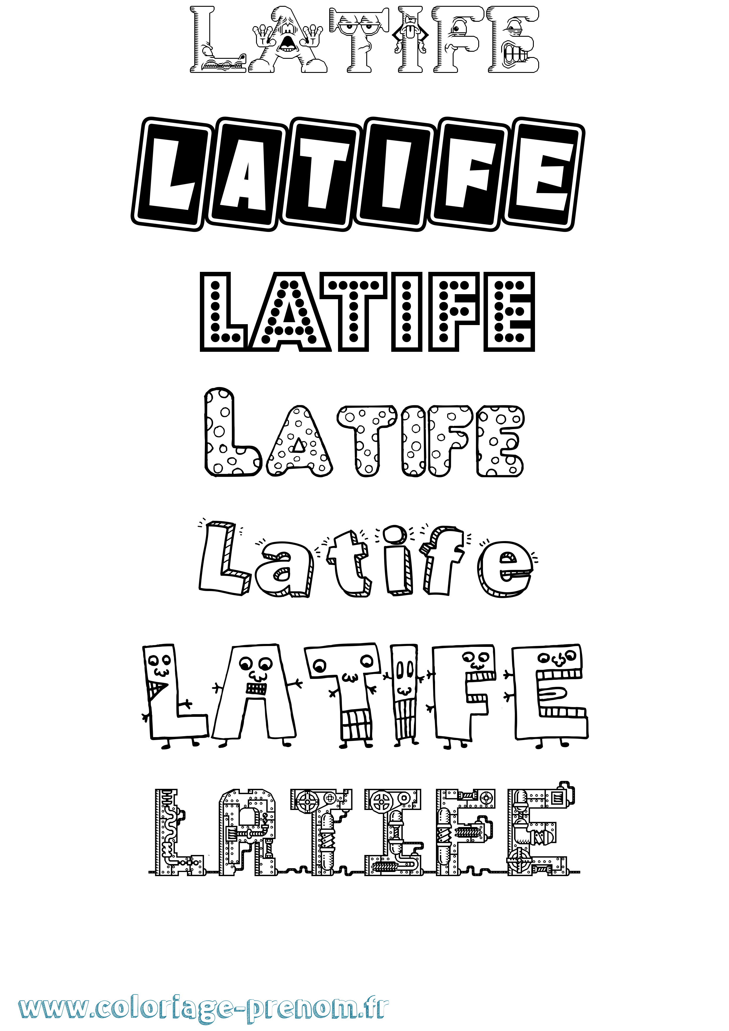 Coloriage Latife Fun Coloriage prénom Latife Fun