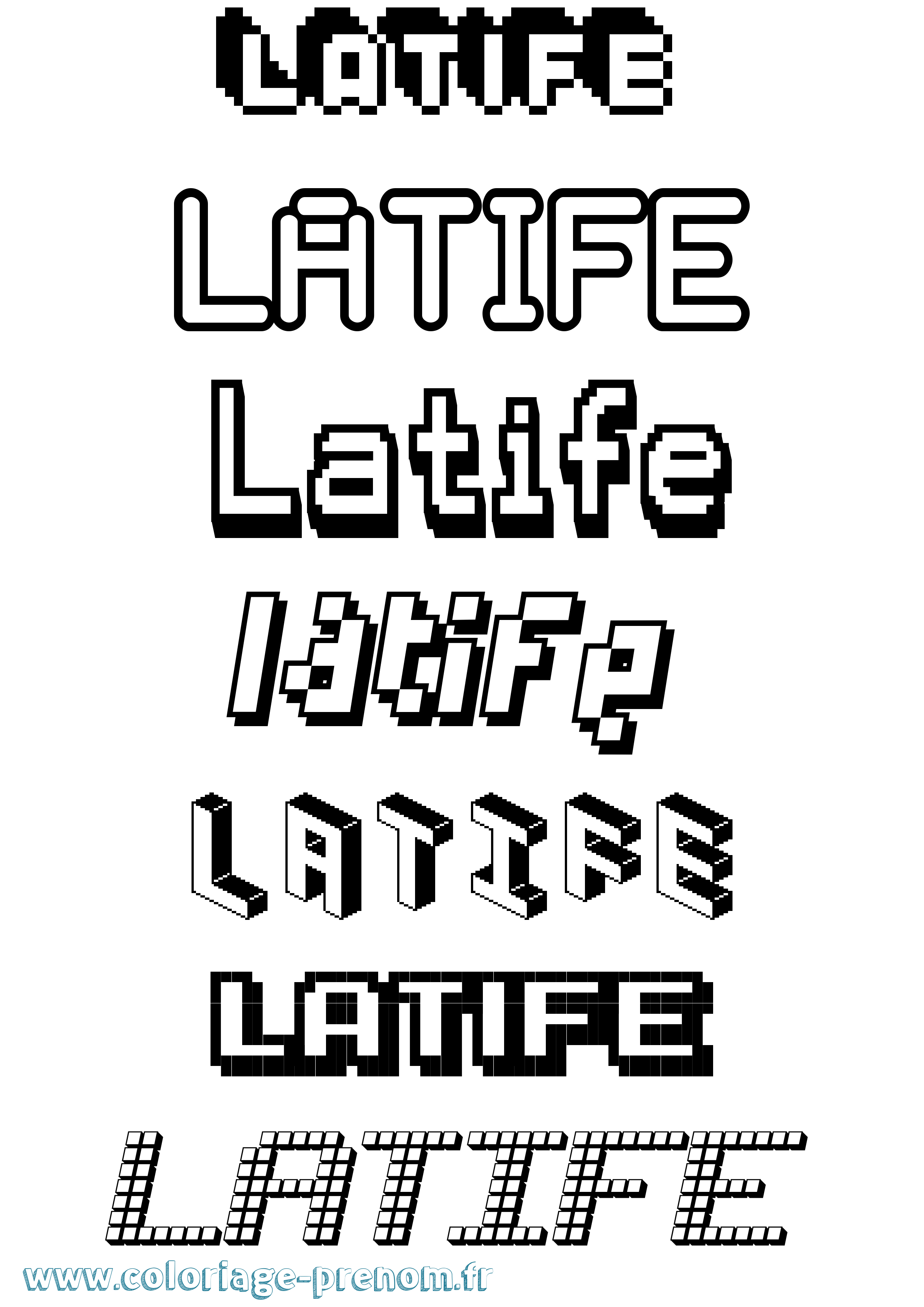 Coloriage Latife Pixel Coloriage prénom Latife Pixel