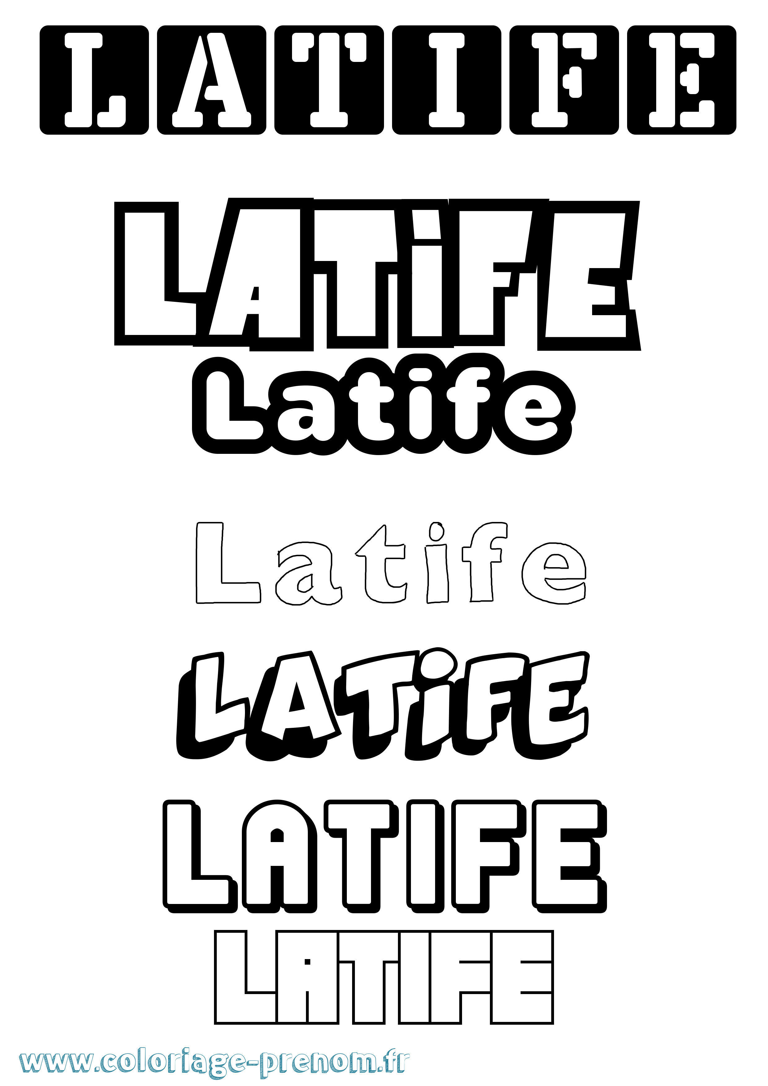 Coloriage Latife Simple Coloriage prénom Latife Simple